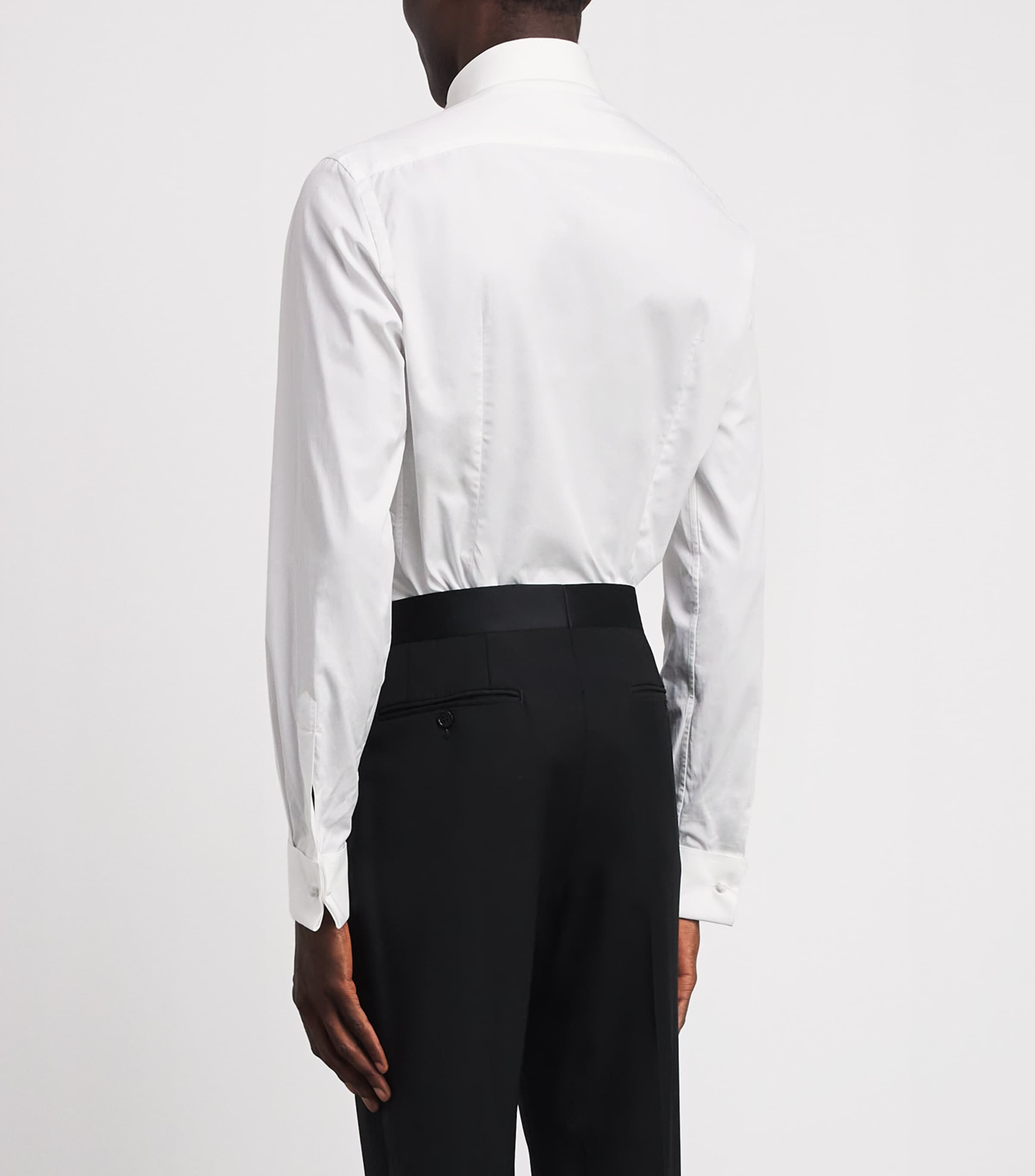 Pal Zileri Mens Cotton Wingtip Collar Shirt White Image 5
