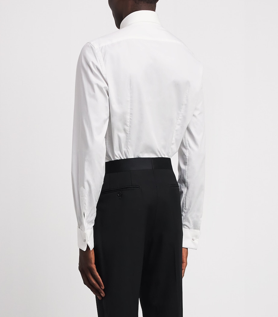Pal Zileri Mens Cotton Wingtip Collar Shirt White Image 5