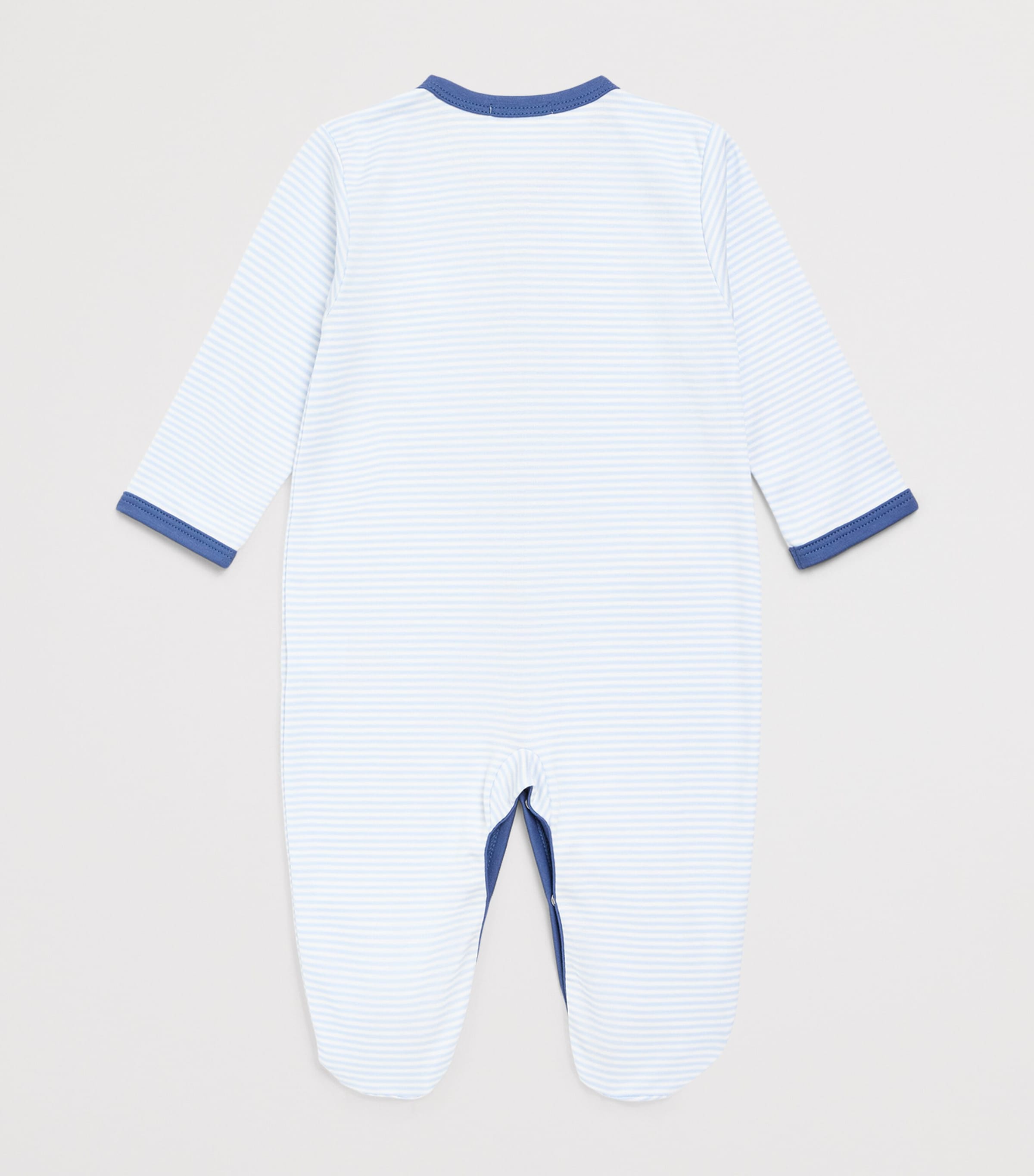 Kissy Kissy Pima Cotton Stripe All-In-One (9 Months) Light Blue Image 2