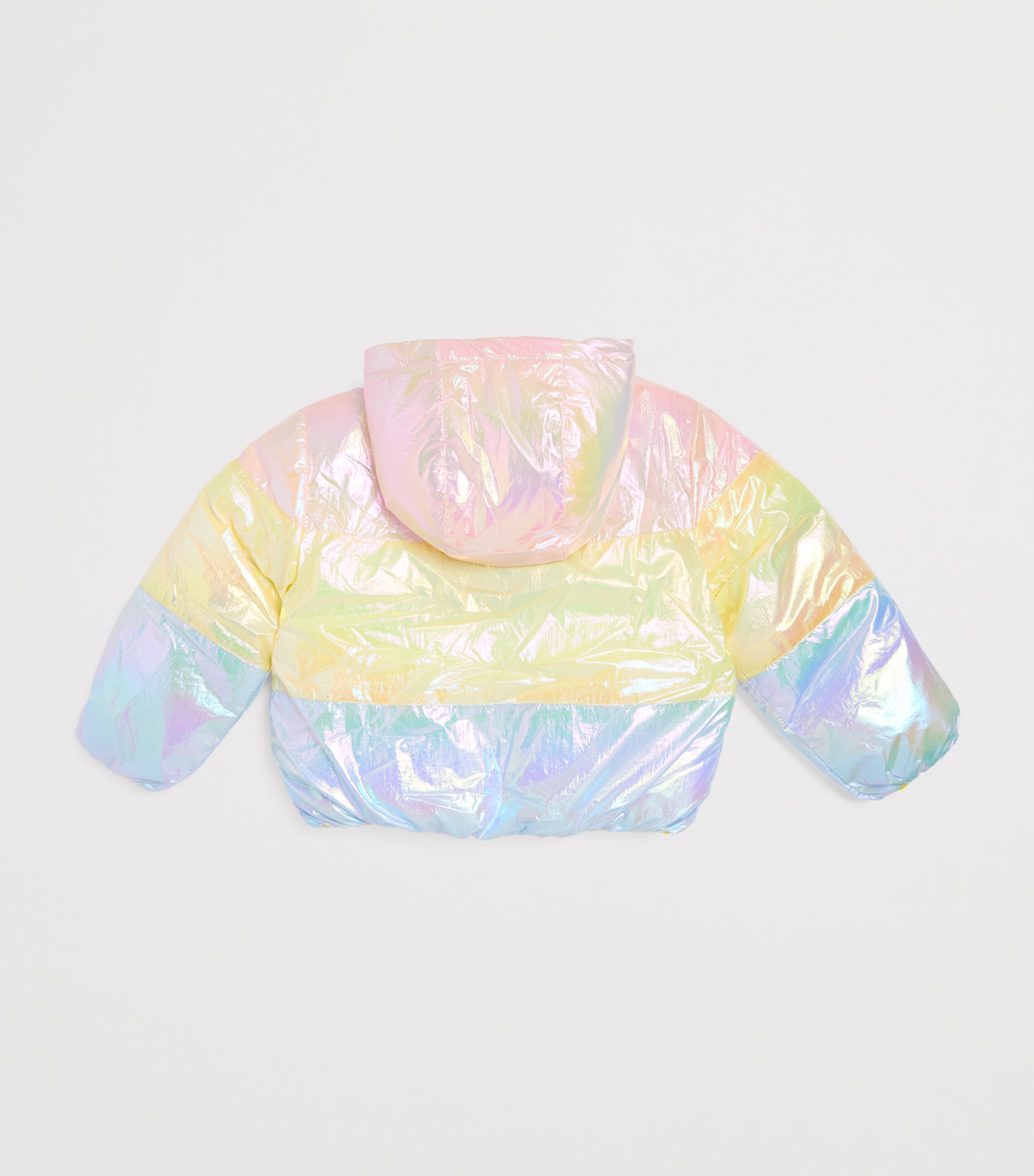 Metallic Stripe Puffer Jacket (2-6 Years) PEACH Image 2