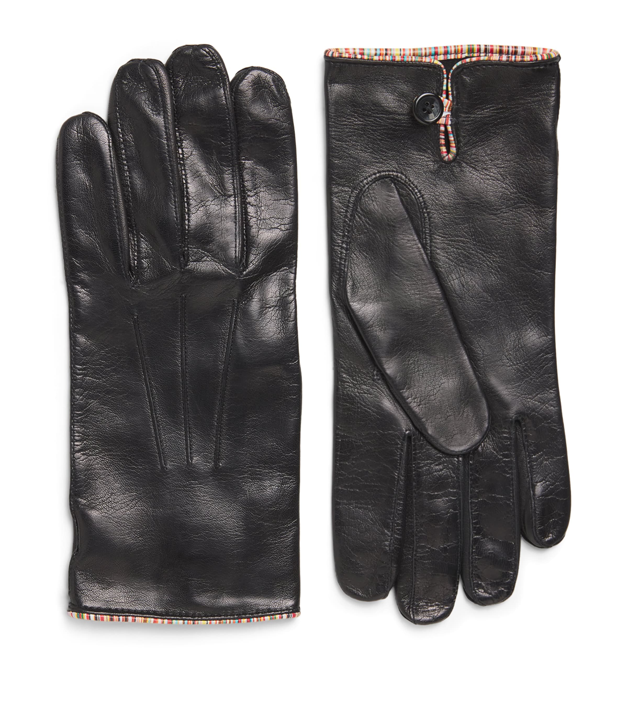 Paul Smith Leather Gloves In Black