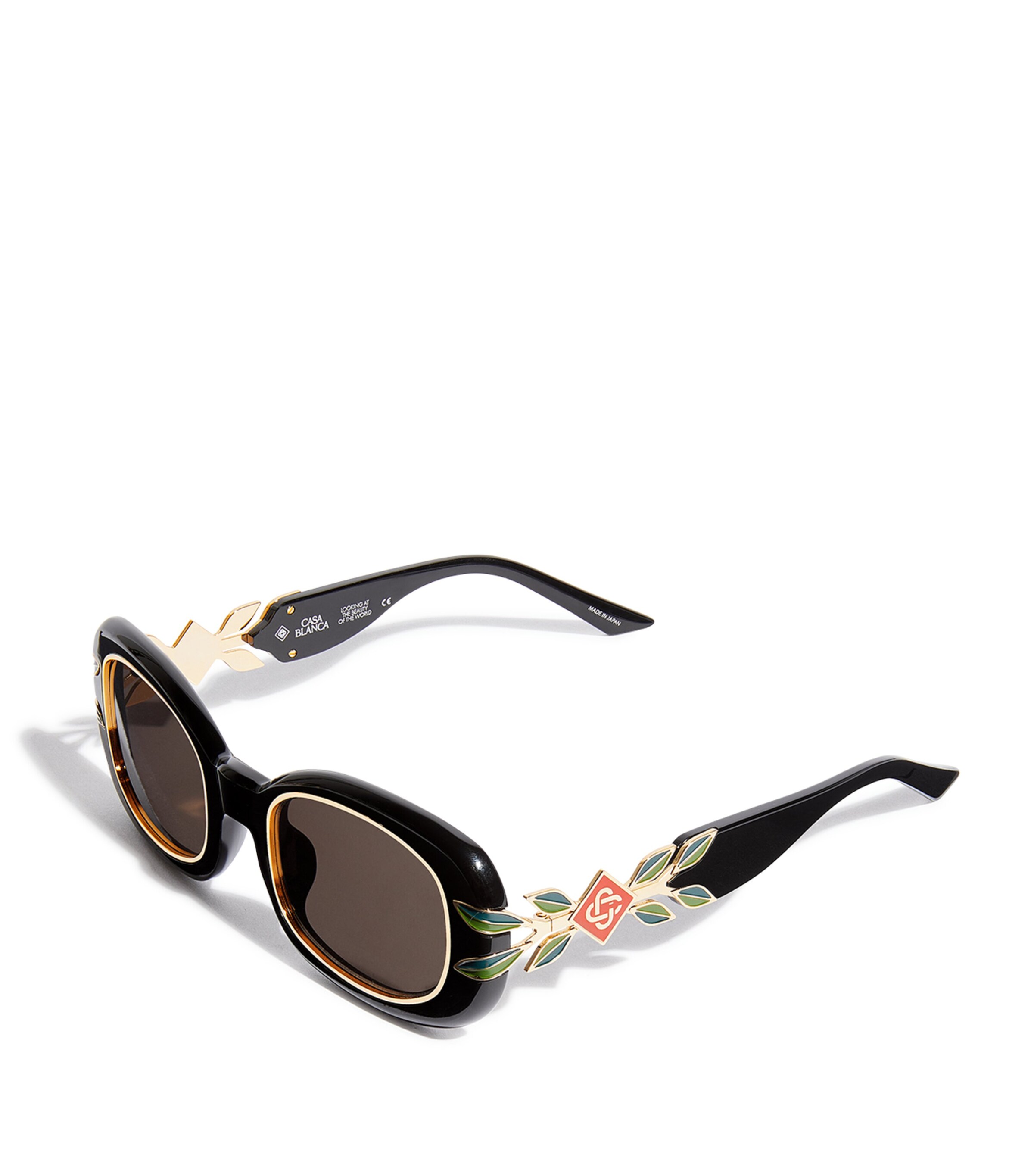 Casablanca Laurel Oval Sunglasses Black/gold/laurel/gy Image 4