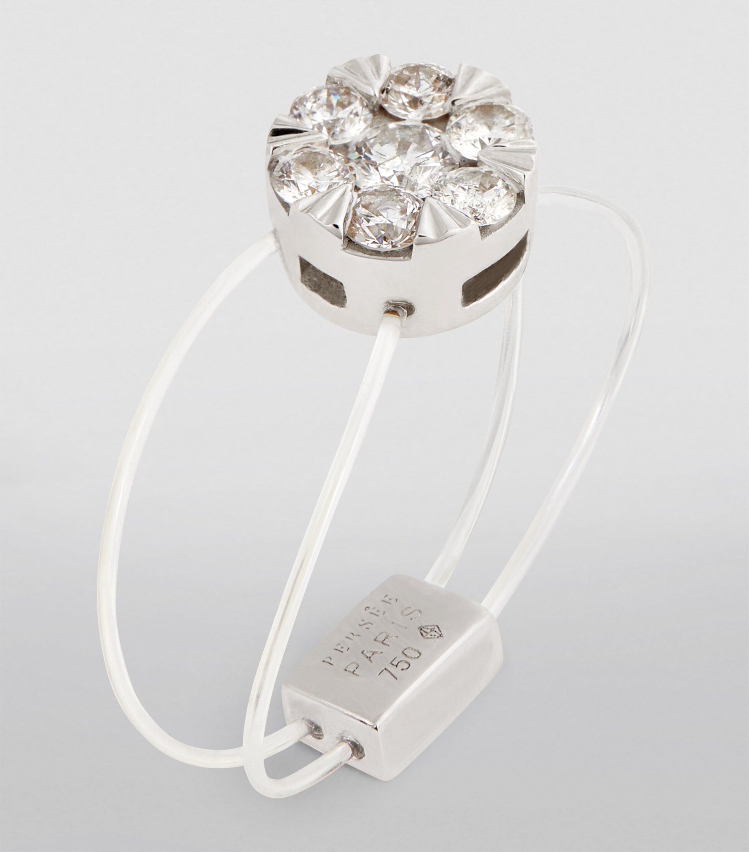 White Gold and Diamond Floating Ring WHITE GOLD Image 2