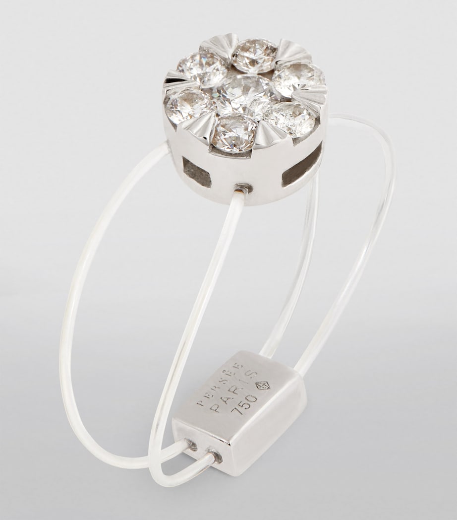 White Gold and Diamond Floating Ring WHITE GOLD Image 2