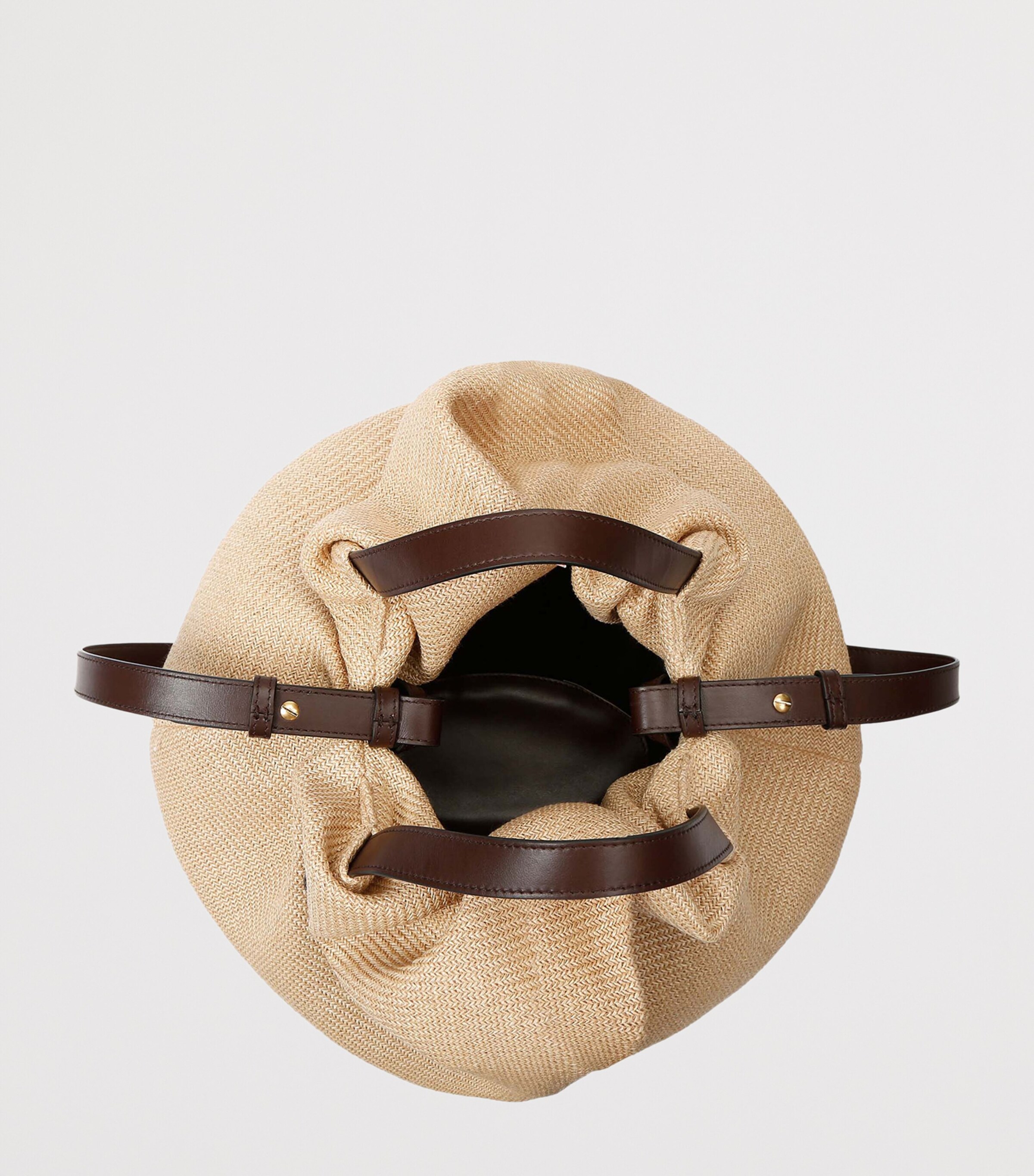 NEOUS Raffia Taurus Dumpling Top-Handle Bag Mid Brown Image 3