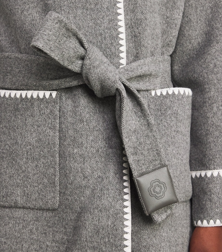 Wool-Blend Wrap Coat GREY/WHITE Image 6