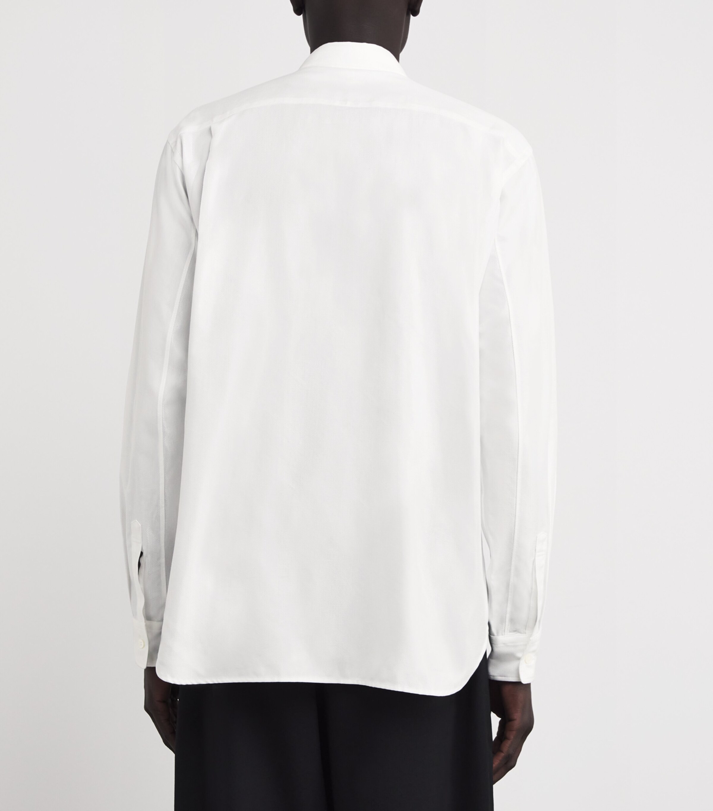 Comme Des Garçons Homme Plus White Cotton-Blend Bow Oxford Shirt