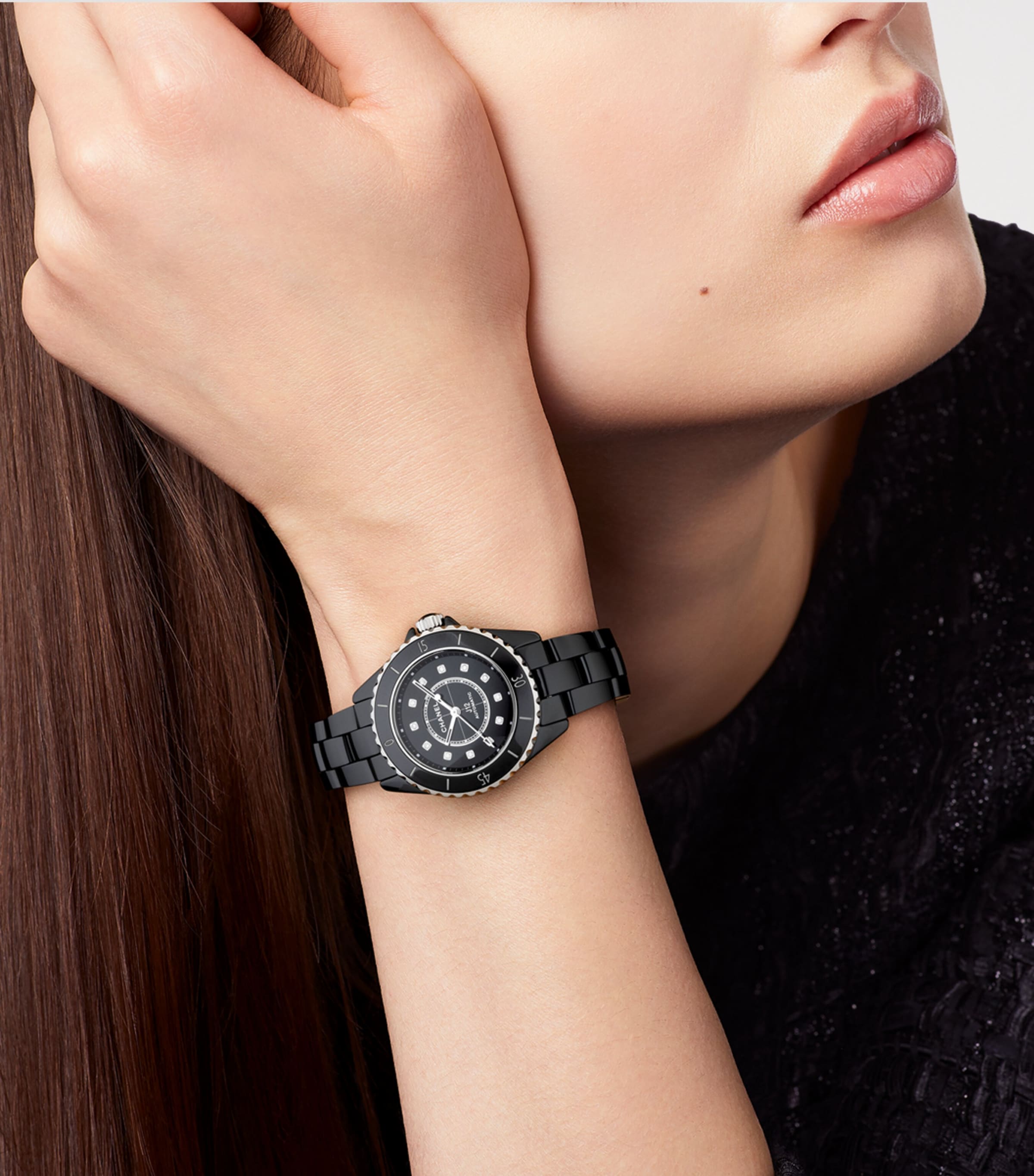 Ceramic, Steel and Diamond J12 Calibre 12.2 Watch 33mm BLACK Image 2