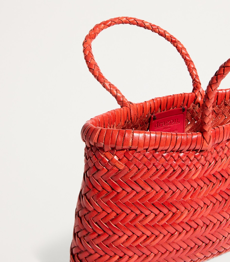 Mini Leather Flat Gora Tote Bag POPPY RED Image 6