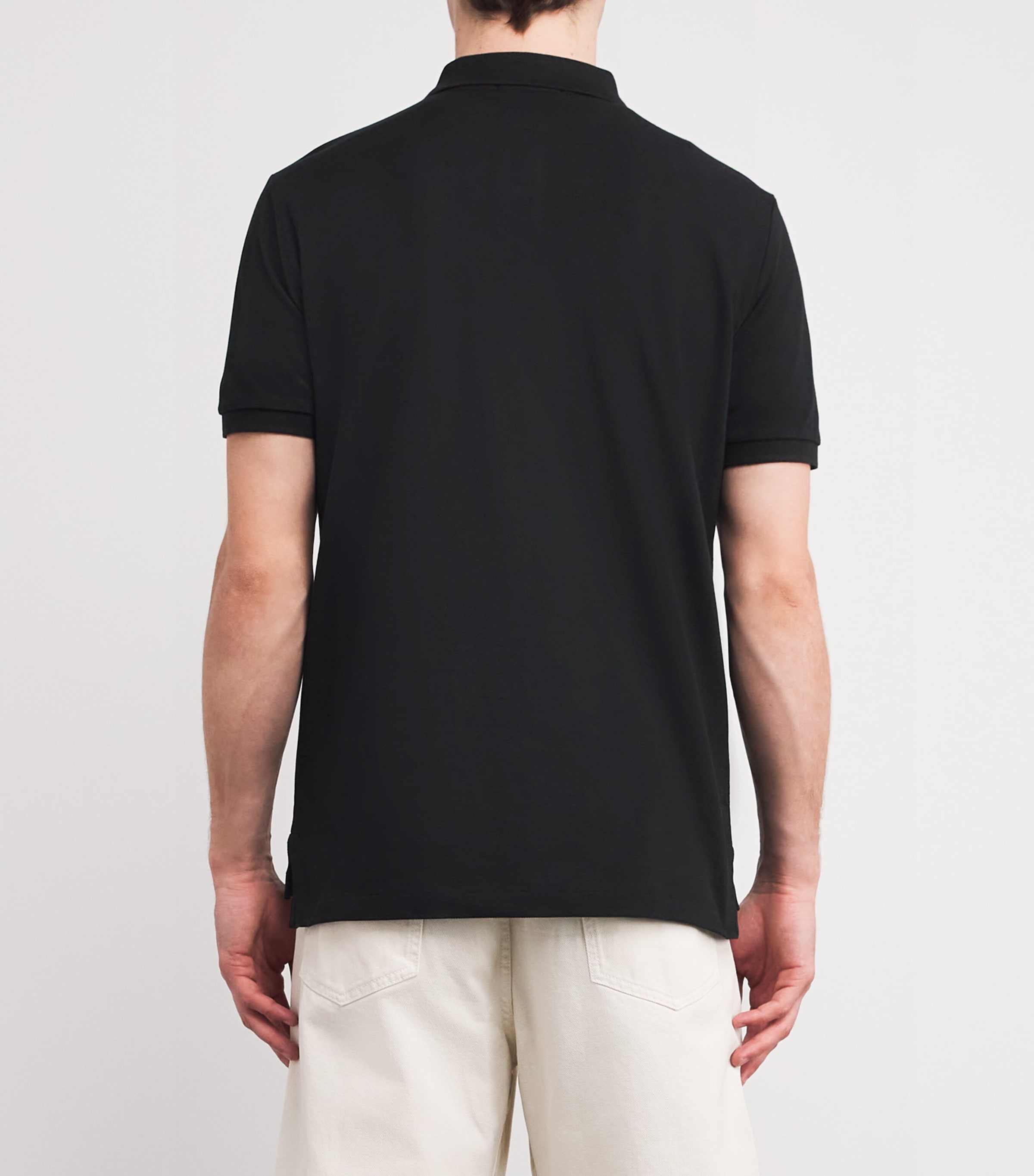 Cotton Mesh Custom-Fit Polo Shirt POLO BLACK Image 4
