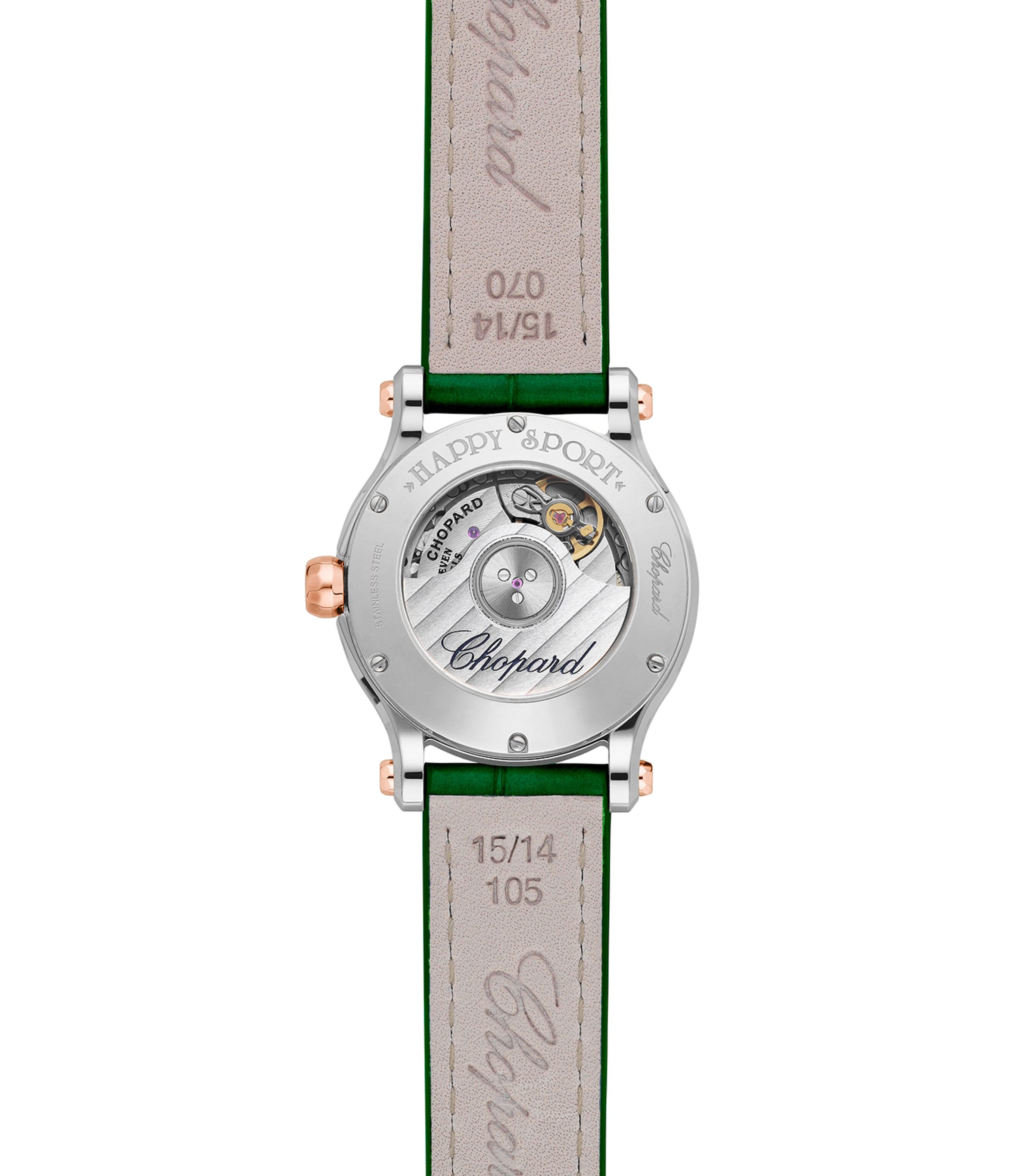 Rose Gold, Steel and Diamond Happy Sport  Watch 30mm ROSE GOLD/STAINLESS Image 2