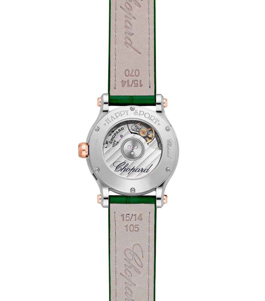Rose Gold, Steel and Diamond Happy Sport  Watch 30mm ROSE GOLD/STAINLESS Image 2