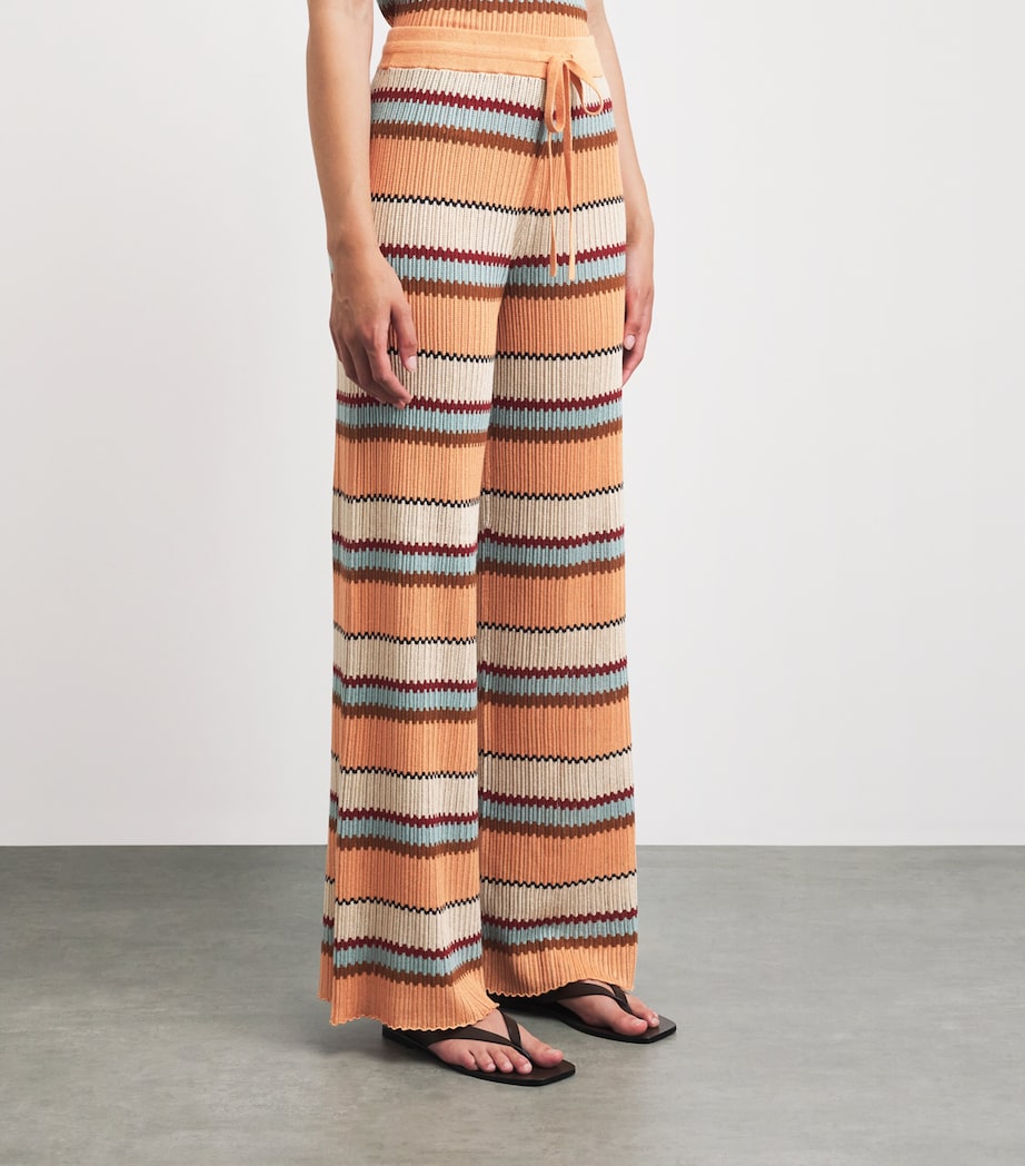 Guest In Residence Womens Linen-Silk Stripe Palazzo Trousers Nectar Combo Nctrco Image 4