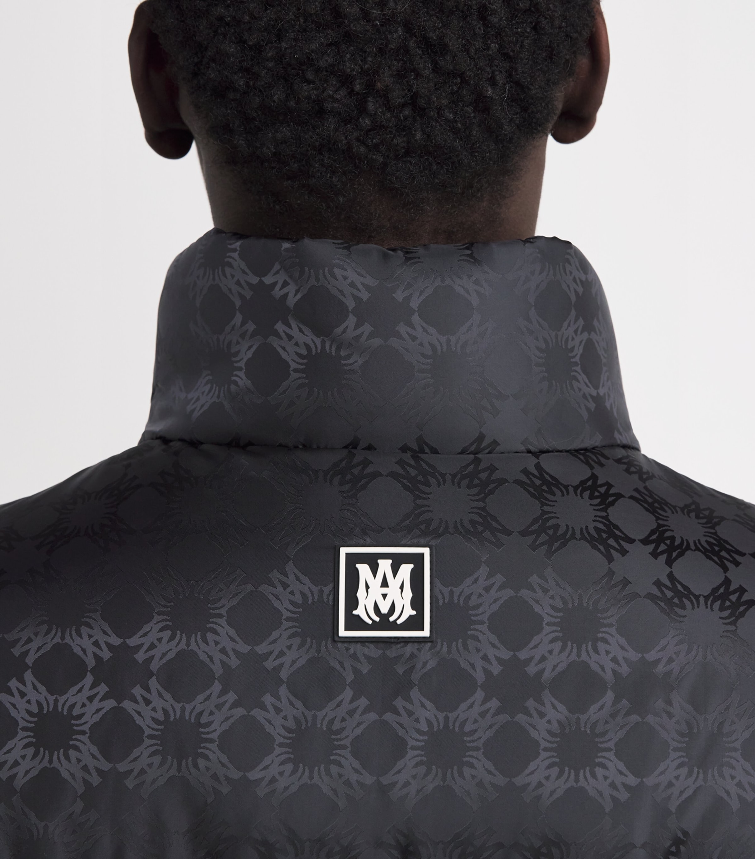 Down Jacquard Logo Puffer Jacket BLACK Image 6
