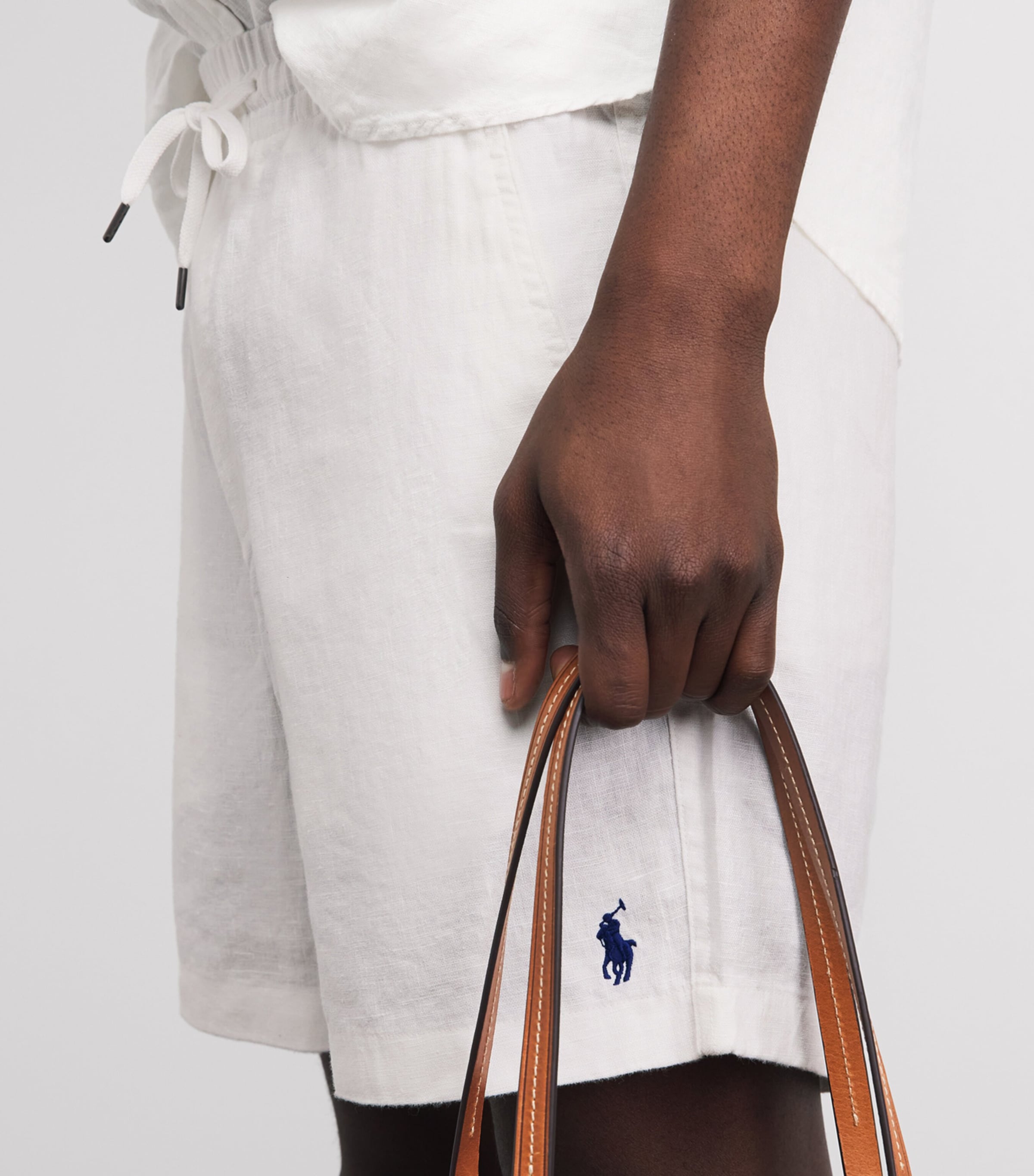 Polo Ralph Lauren Mens Linen Prepster Shorts White Image 3