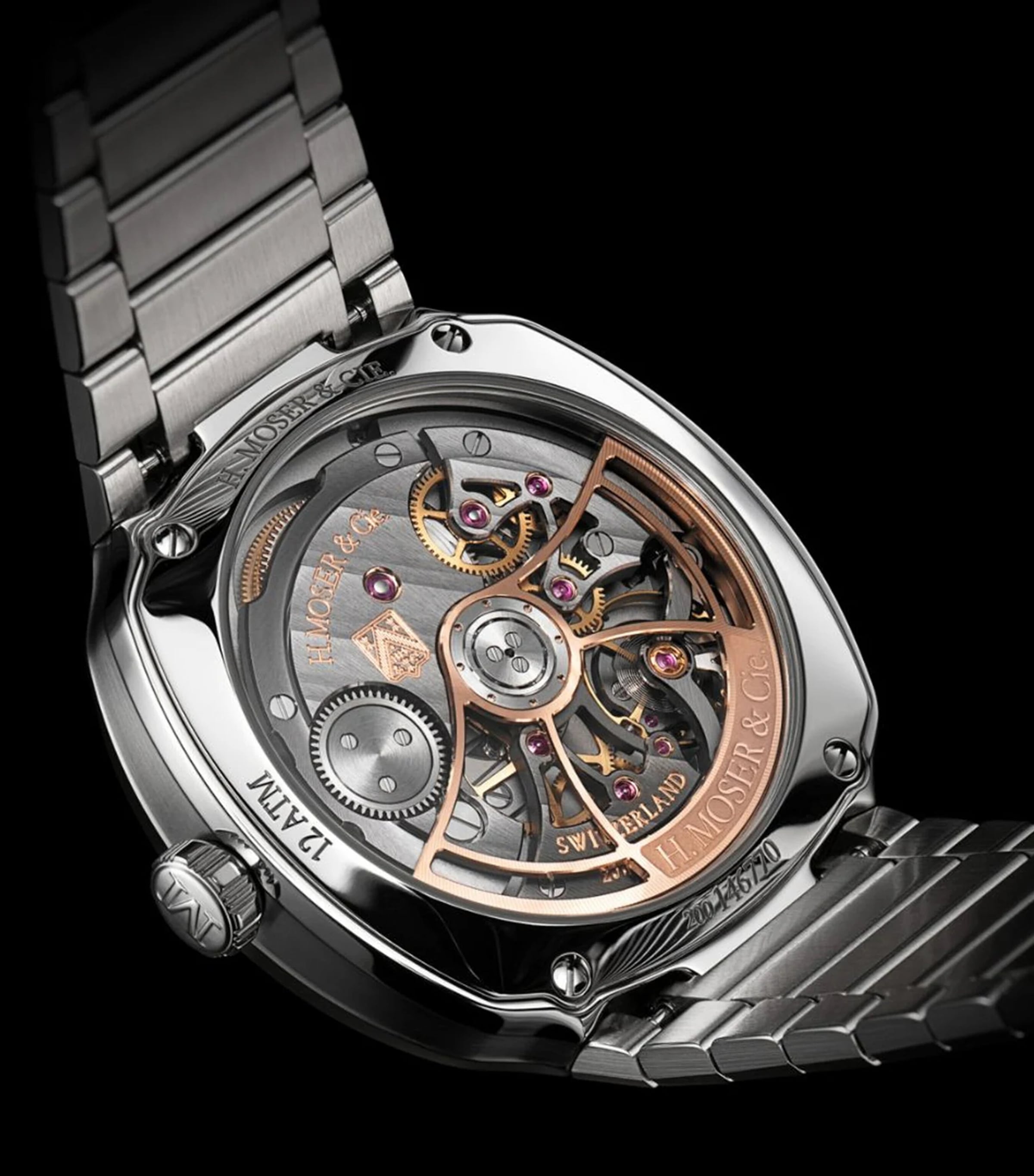 H. Moser & Cie Streamliner Perpetual Moon Concept Meteorite Watch 40mm Golden Meteorite Image 8