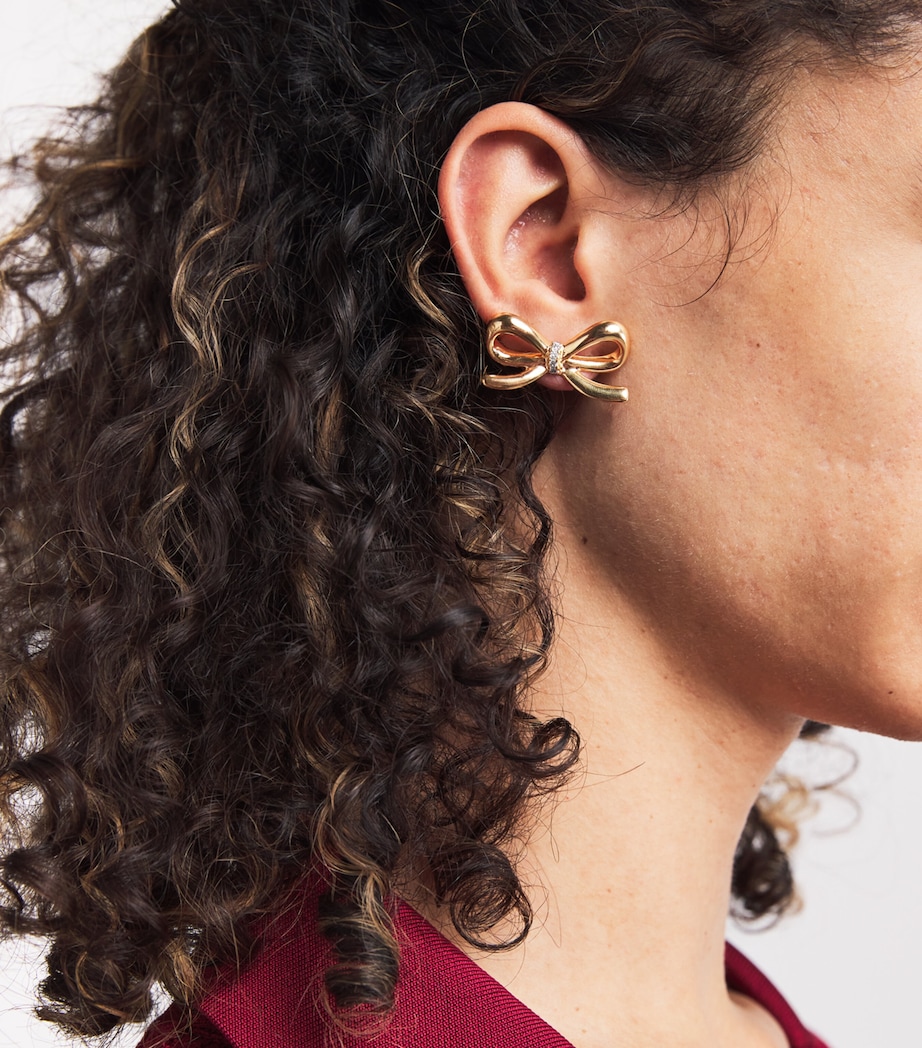 Embellished Bow Earrings GOLD Image 2