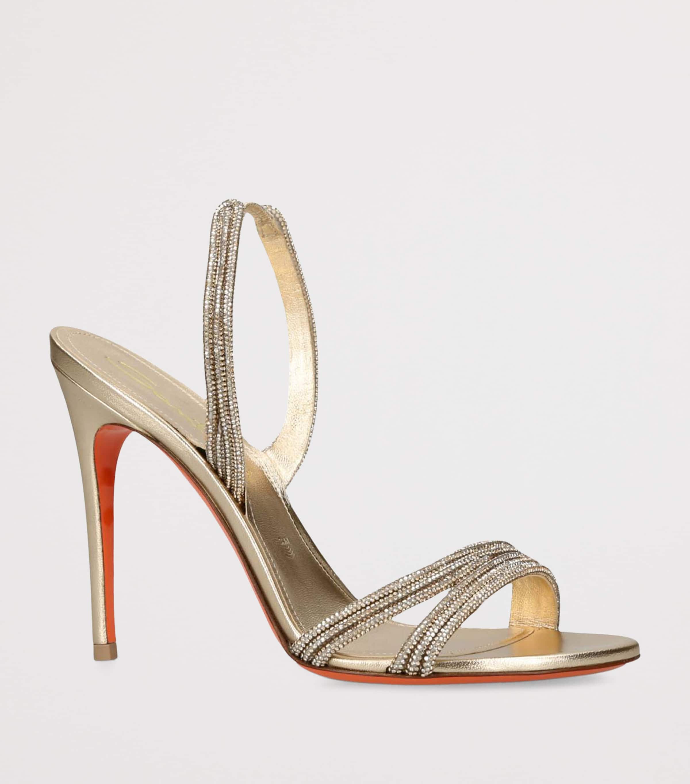 Leather Justine Slingback Heels 105 GOLD Image 3