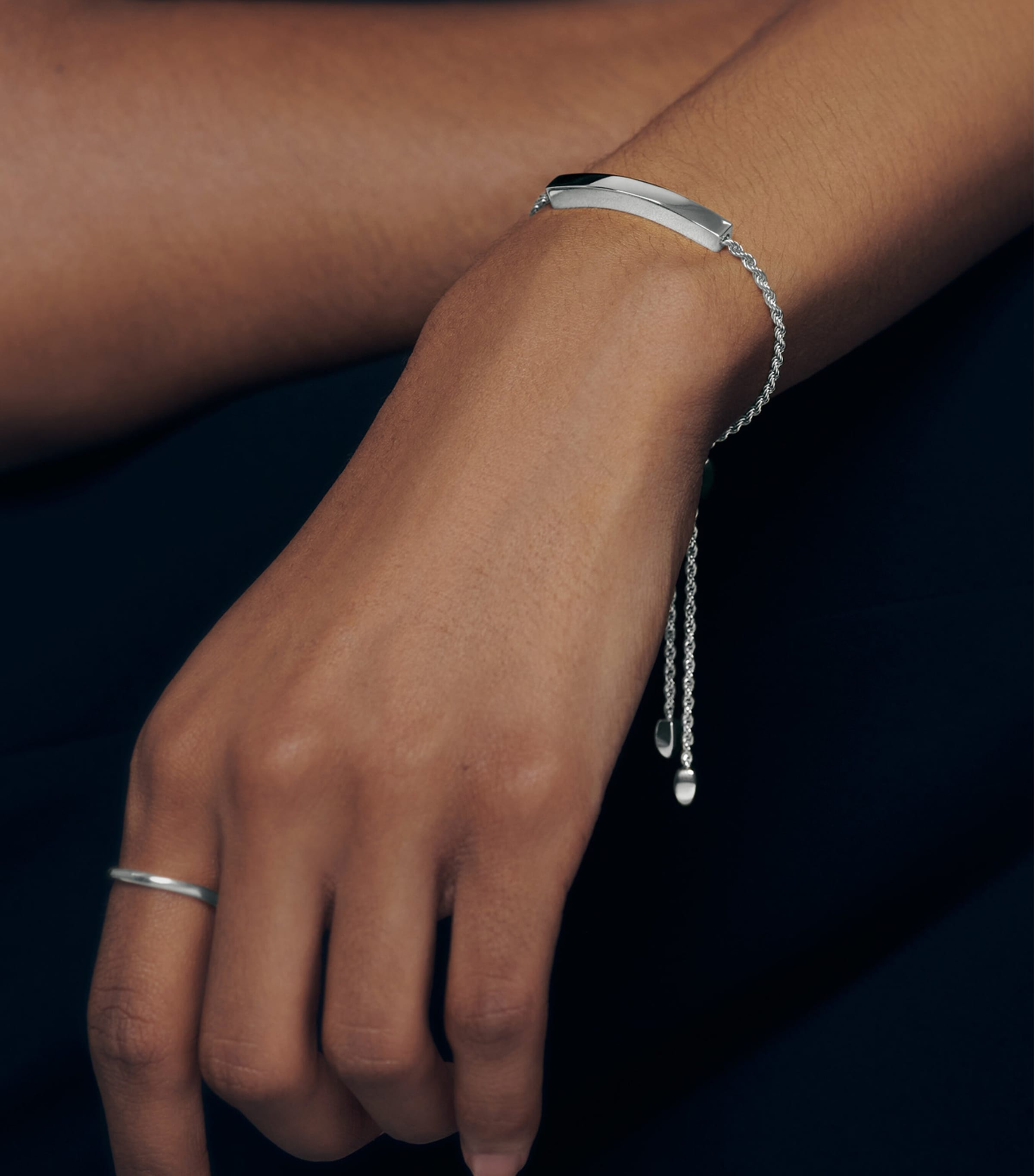 Monica Vinader Sterling Silver Linear Friendship Bracelet Sterling Silver Image 2