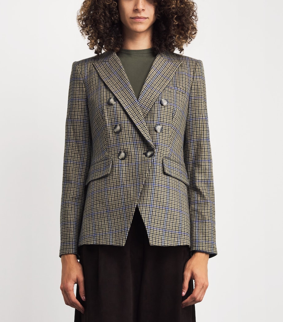 Wool-Blend Houndstooth Dickey Blazer MOSS MULTI Image 3