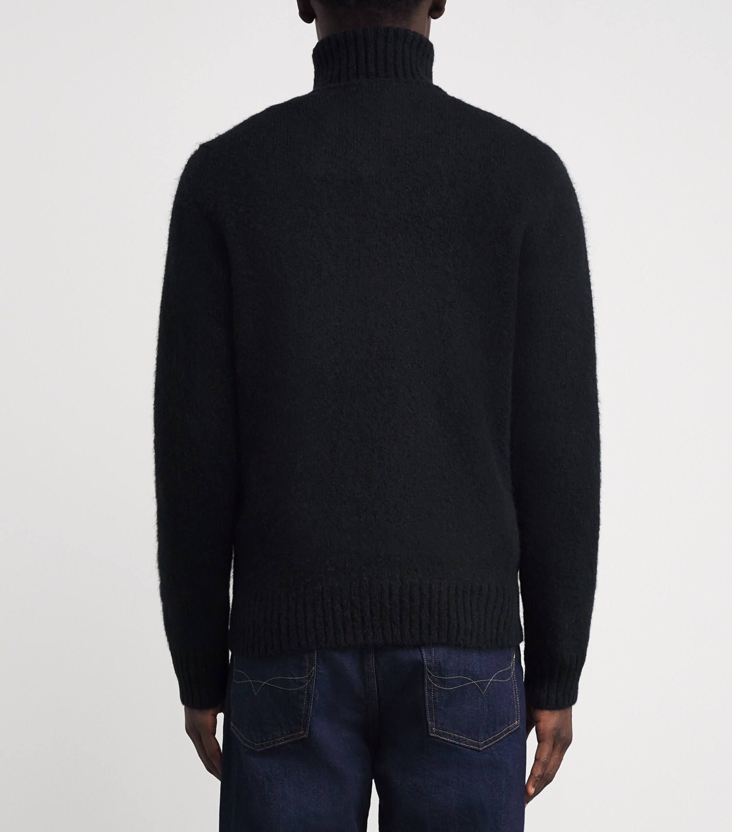 Wool-Blend Ralph & Ricky Tuxedo Polo Bear Rollneck Sweater BLACK Image 4