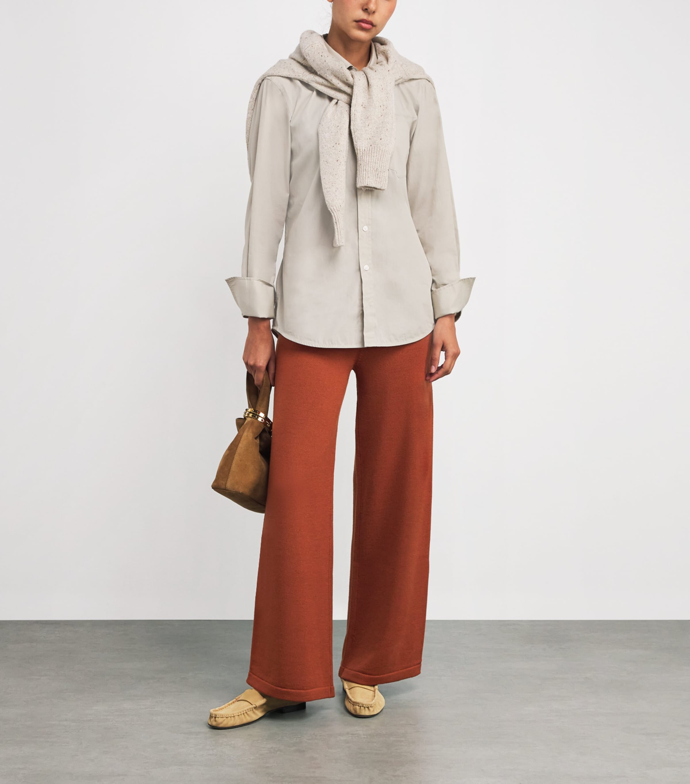 Virgin Wool Knitted Trousers 004 COPPER Image 2