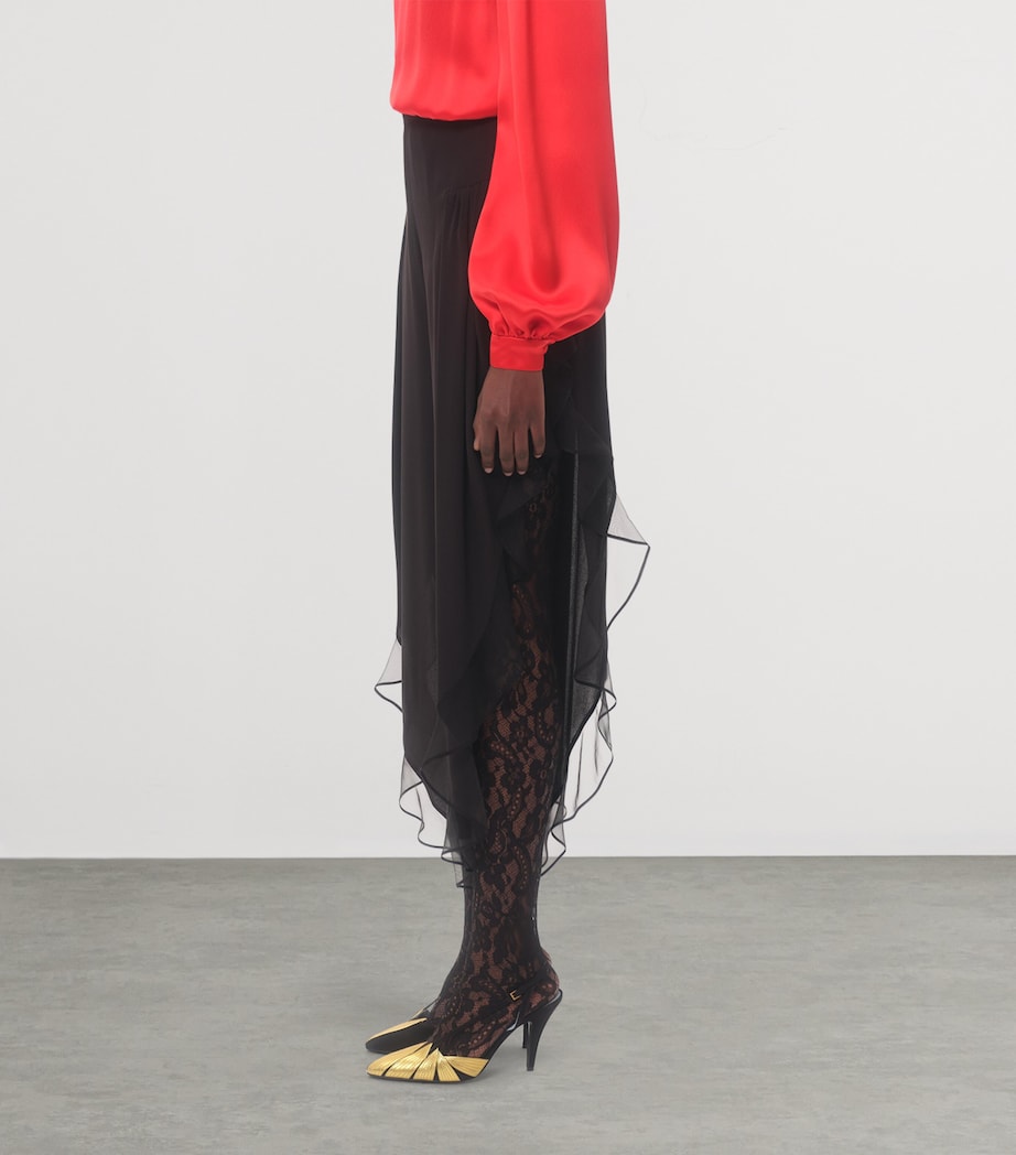 Silk Ruffled Trousers 0NO Image 3