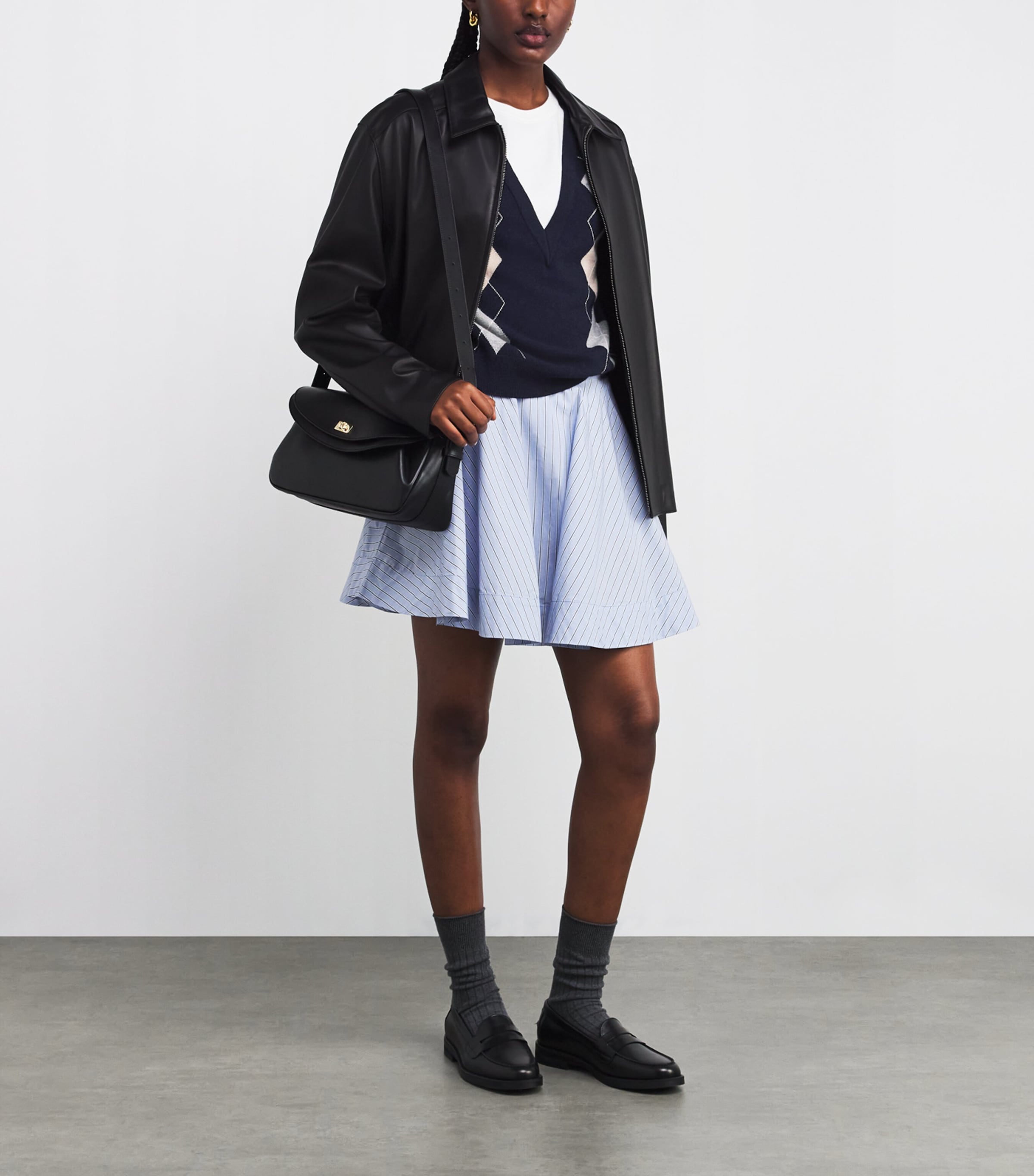 Wool-Cashmere Layered Sweater NAVY BLUE Image 2