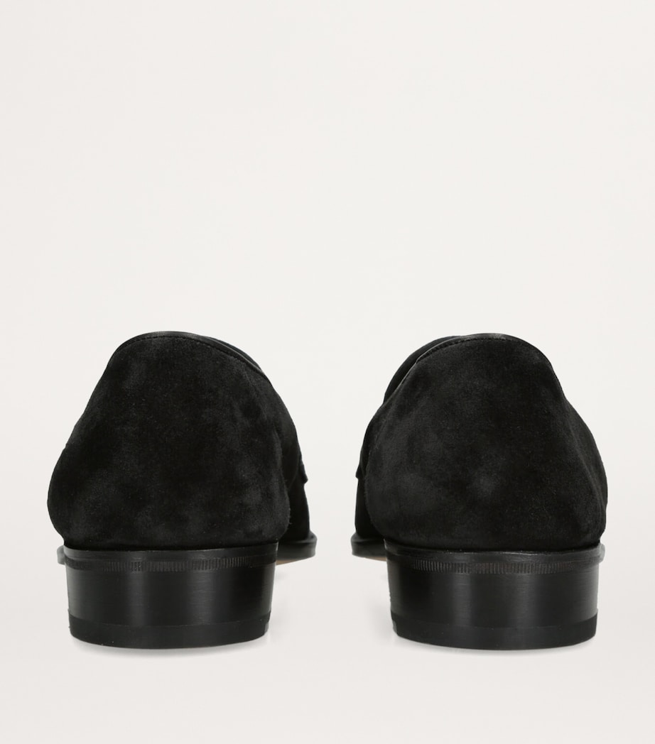 Suede James Unlined Loafers BLACK Image 2