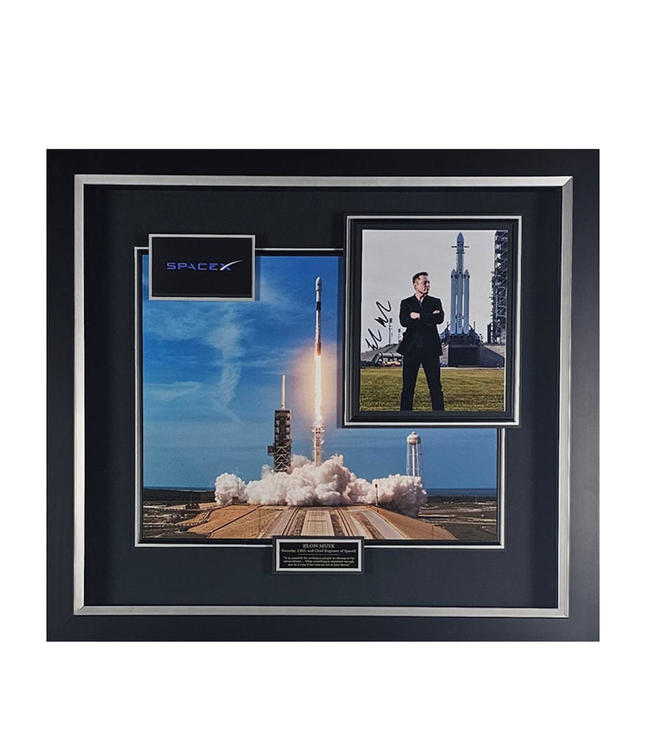 Leipzig Galleries Elon Musk Signed SpaceX Framed Display Image 1