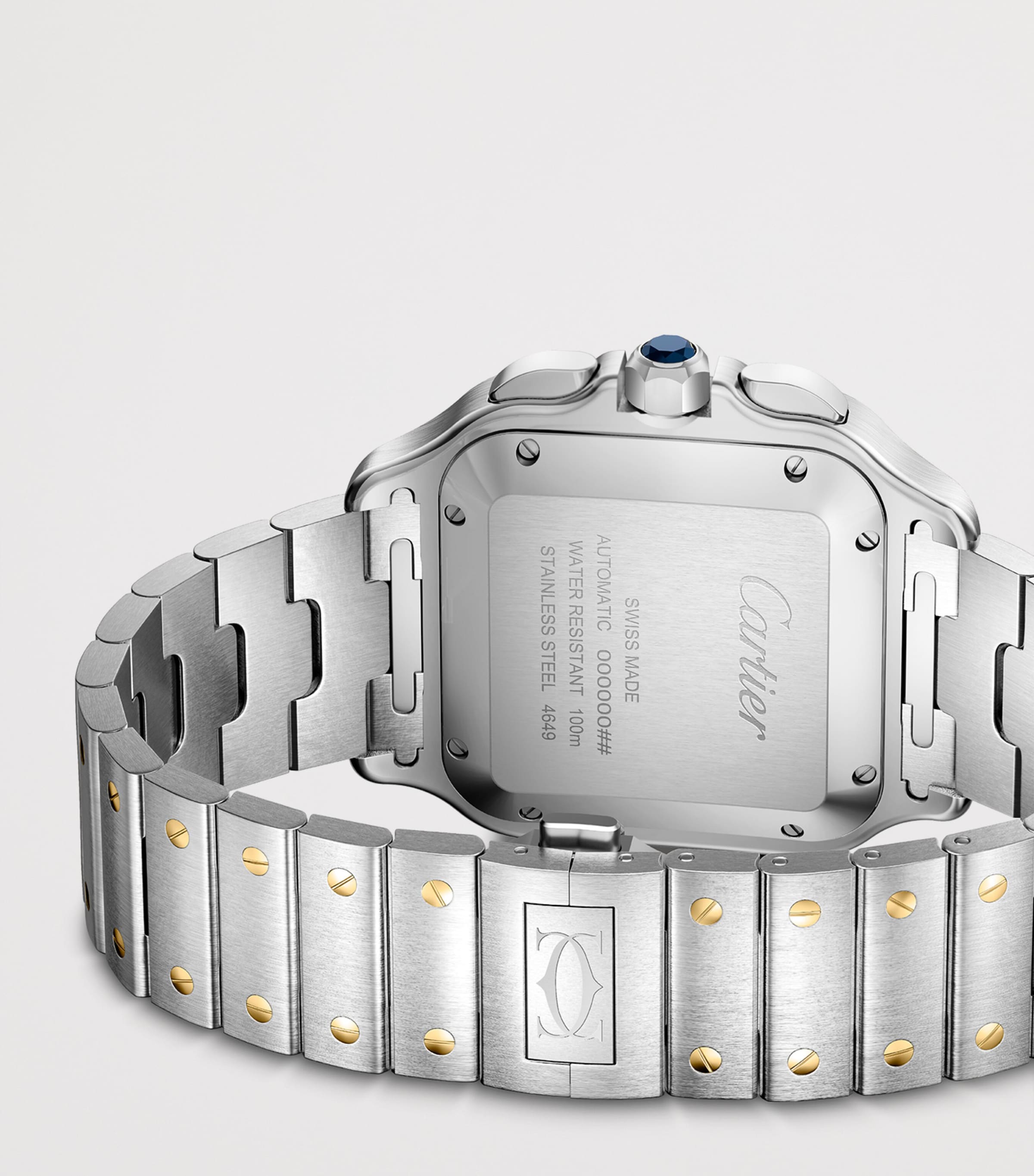 Cartier Large Stainless Steel and Yellow Gold Santos de Cartier Chronograph Watch 39.8mm Steel + Yellow Gold Image 5