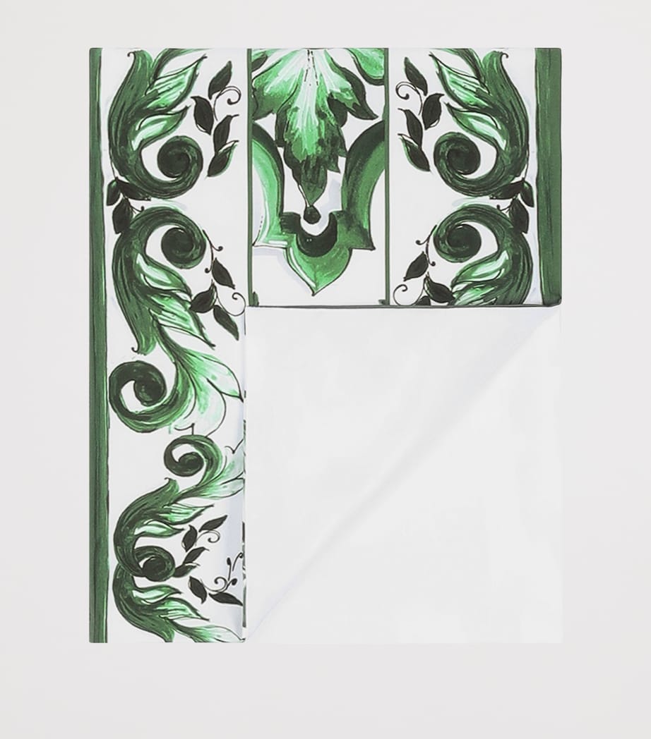 Set of 2 Cotton Majolica Pillowcases (50cm x 80cm) UV024-BIANCO/VERDEMA Image 3