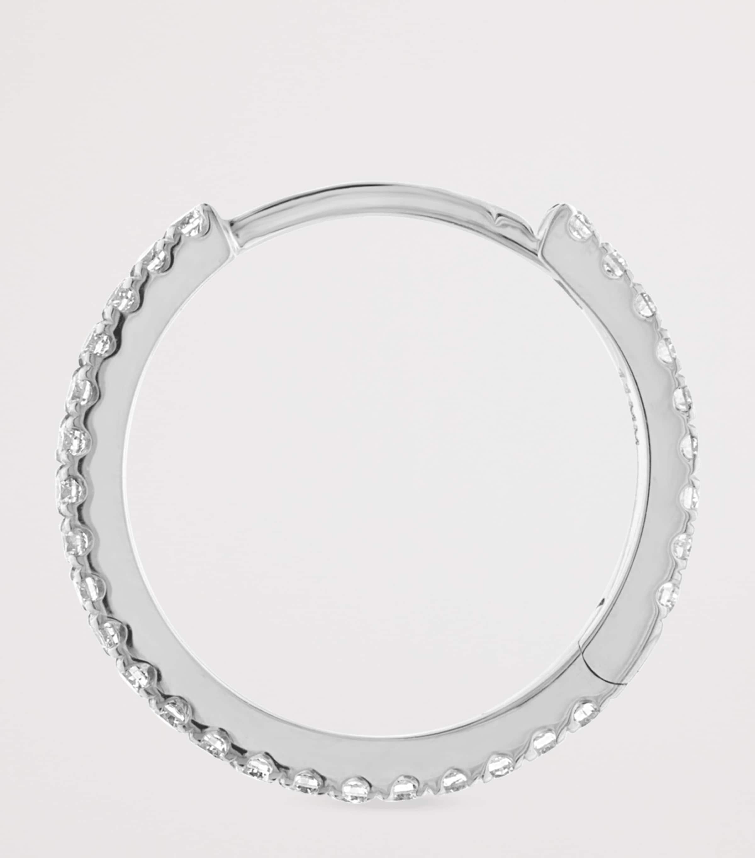 Diamond Eternity Single Hoop Earring (11mm) WHITE GOLD Image 2