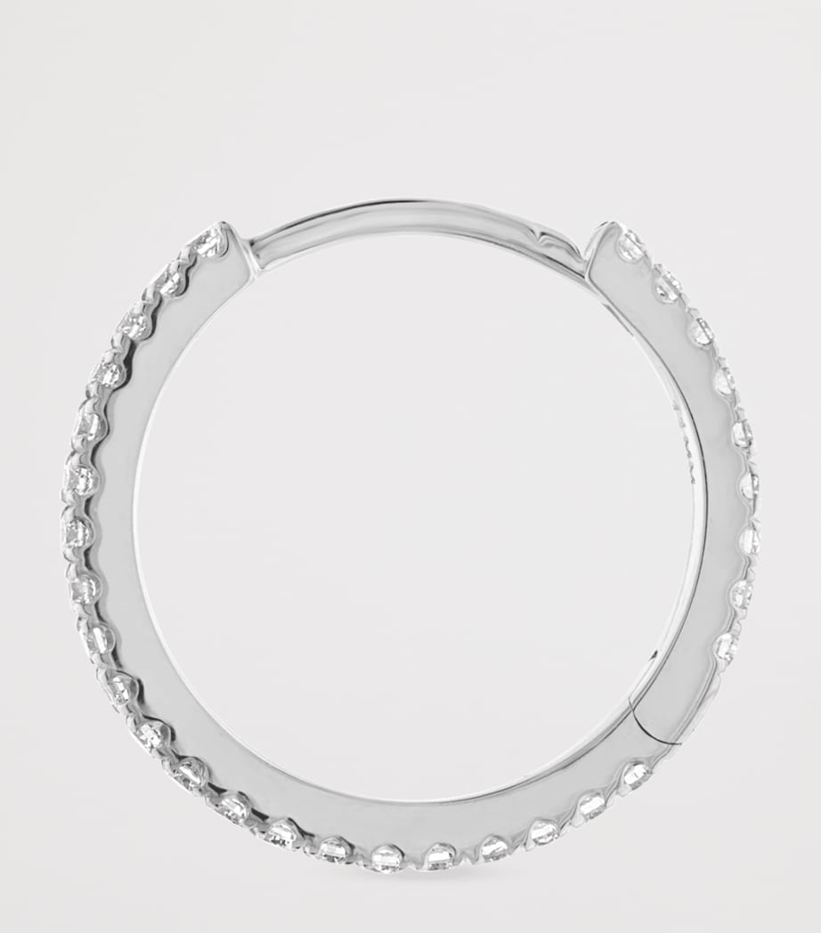 Diamond Eternity Single Hoop Earring (11mm) WHITE GOLD Image 2