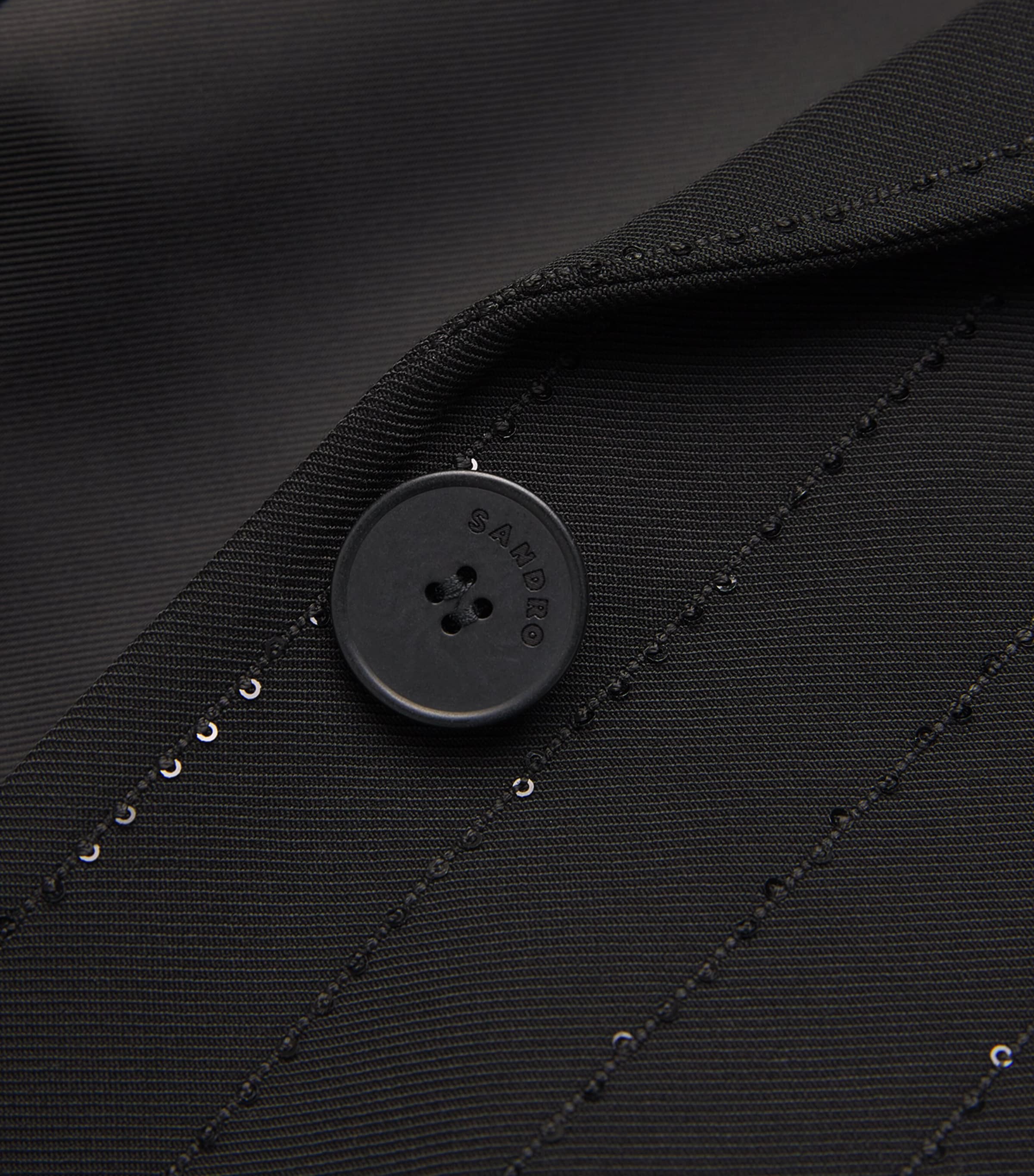 Sequin-Stripe Opera Blazer BLACK Image 5