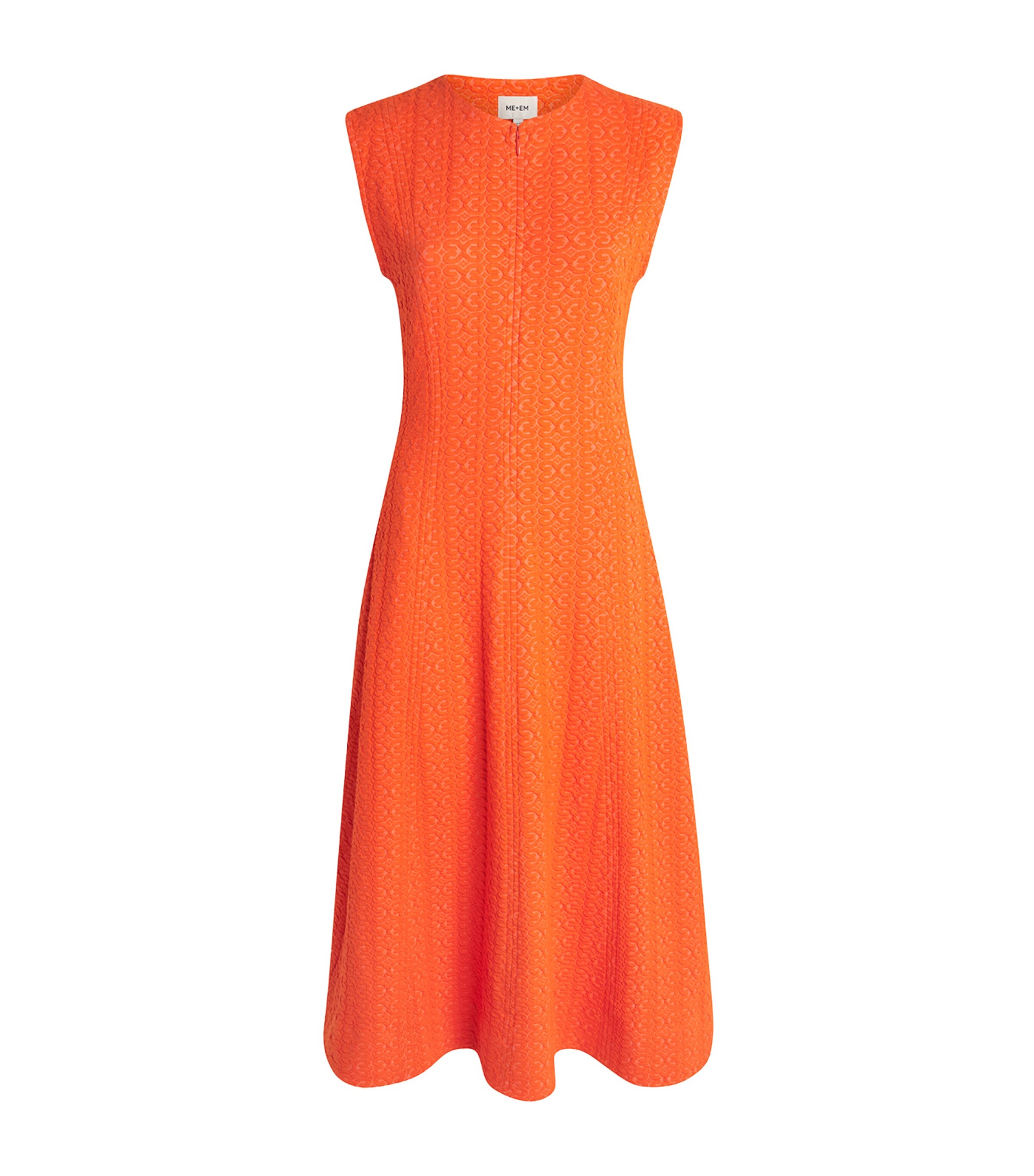ME+EM Womens Curling Cross Midi Dress Tangerine Orange Image 1