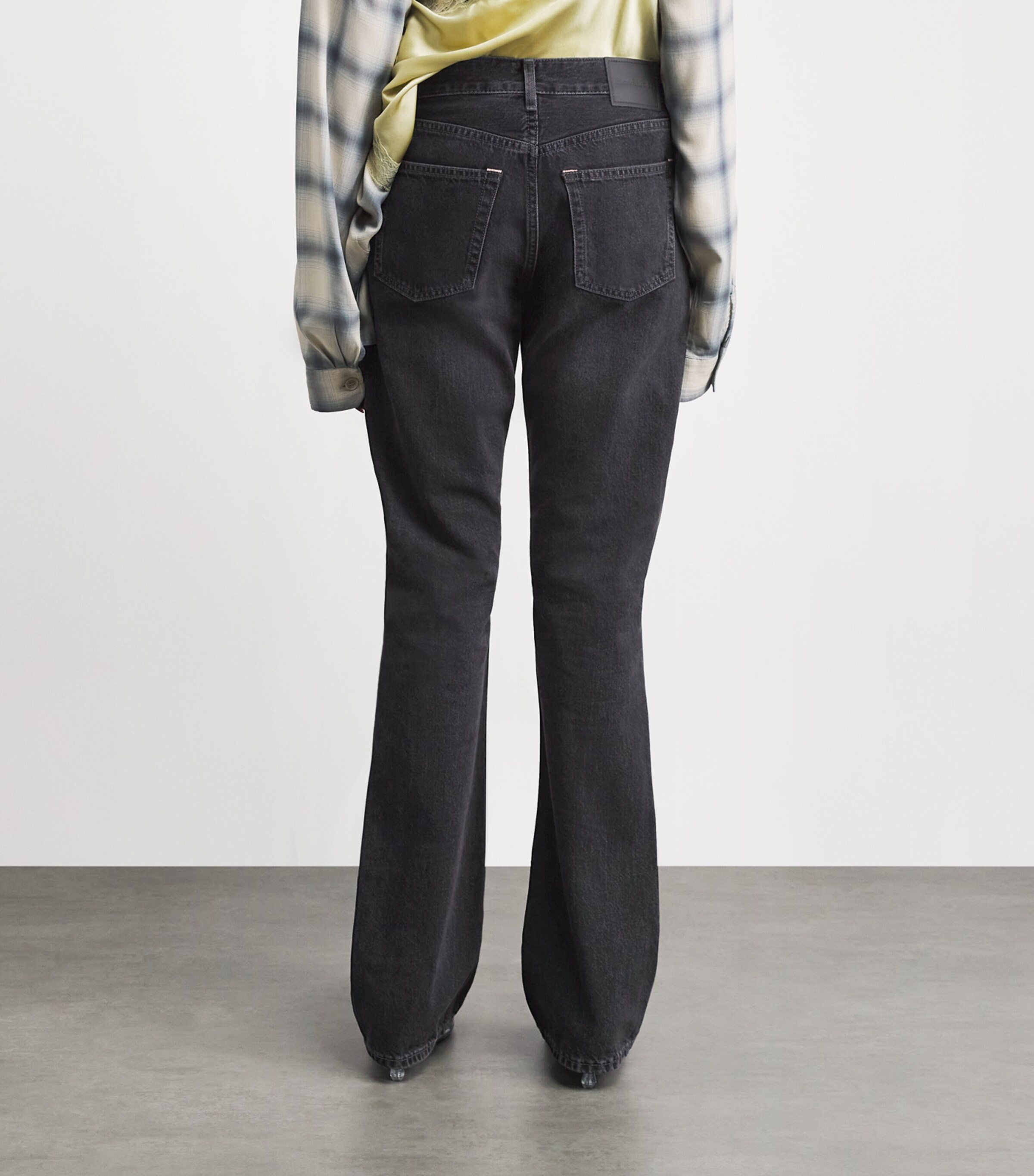 Acne Studios Womens Faded Bootcut Jeans Black Image 5
