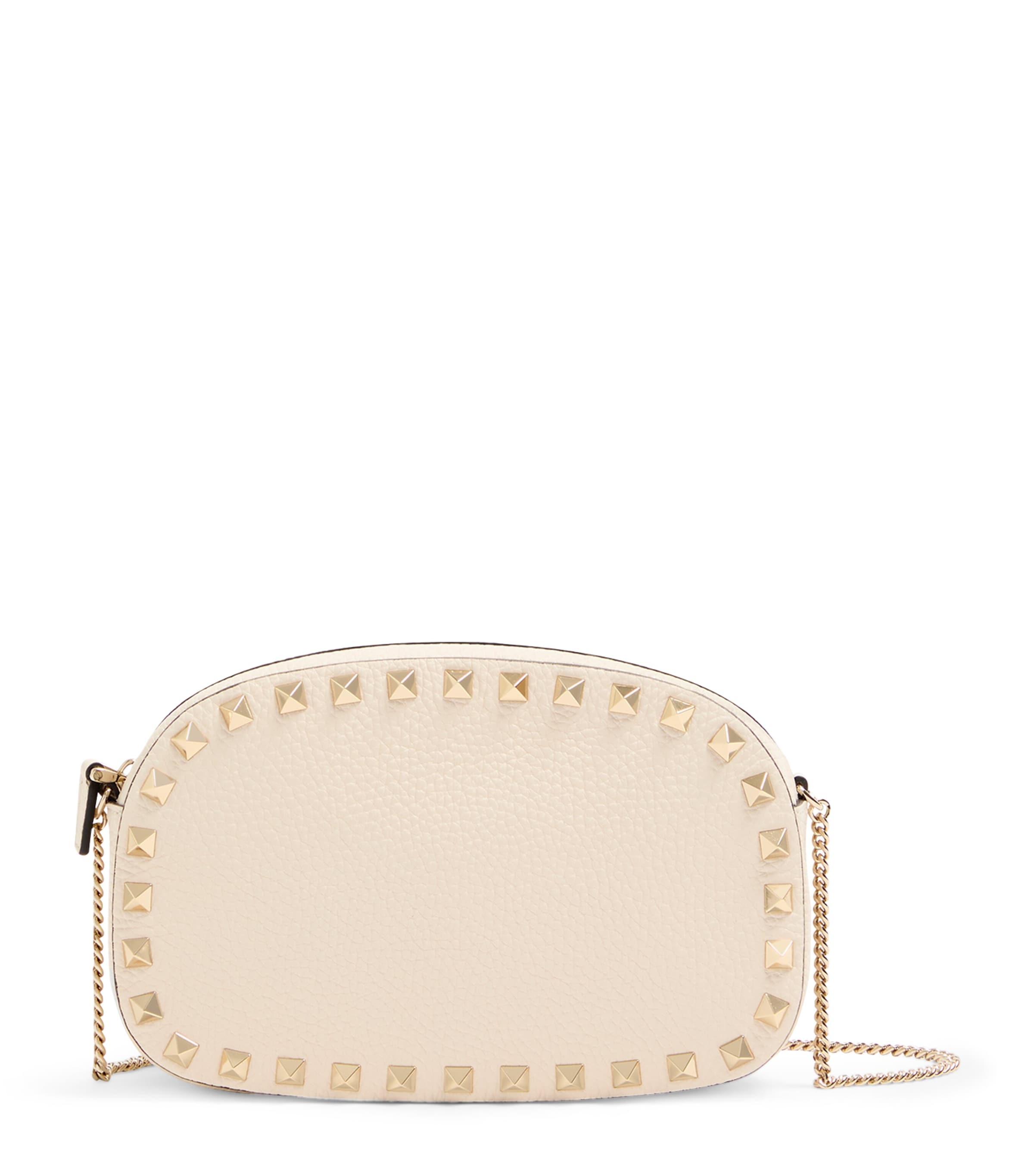 Valentino Borsa A Tracolla Rockstud In Pelle Avorio Donna
