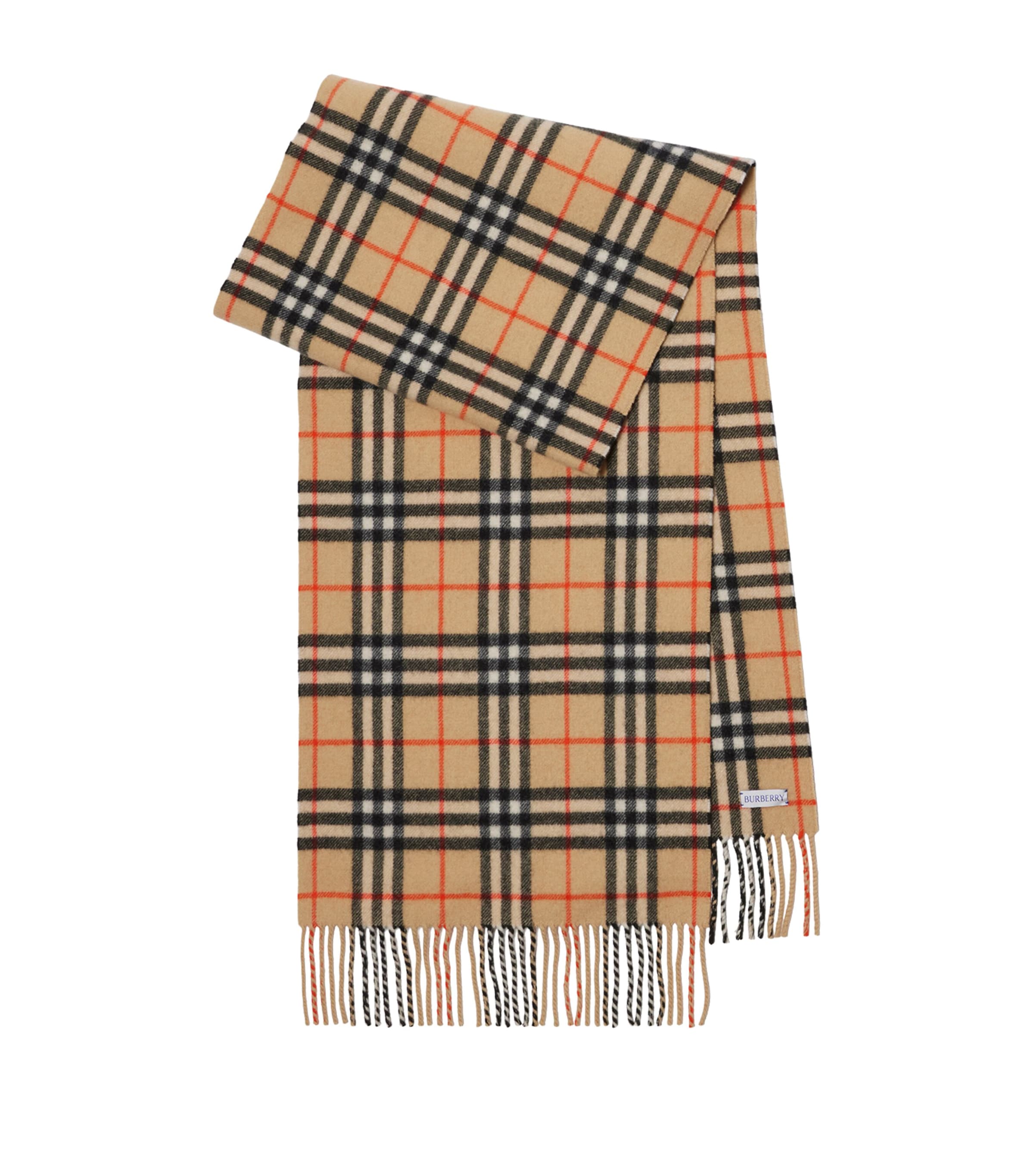 Cashmere Check Scarf SAND Image 1