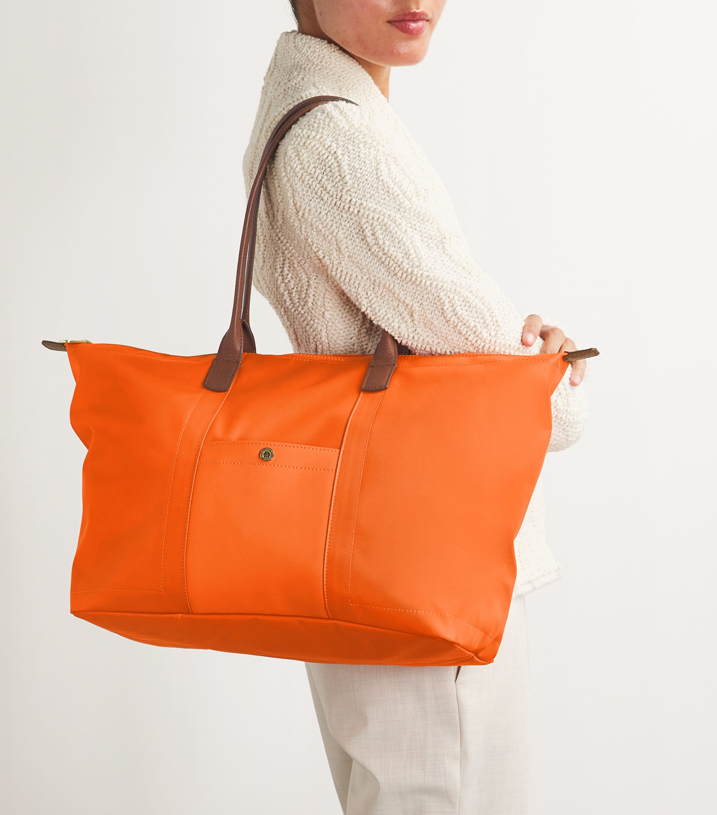Medium Nylon Tote Bag ORANGE Image 4