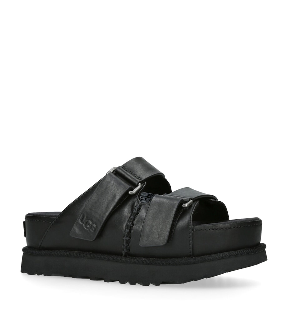 Suede Goldenstar Slide Sandals BLACK Image 3