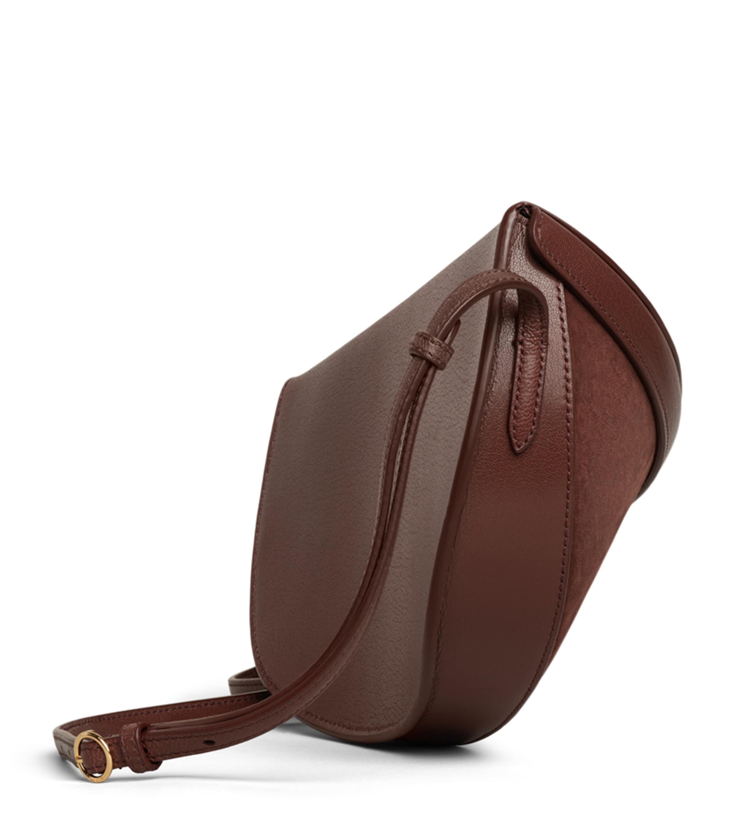 Leather-Suede Hip East-West Shoulder Bag GREGE Image 3