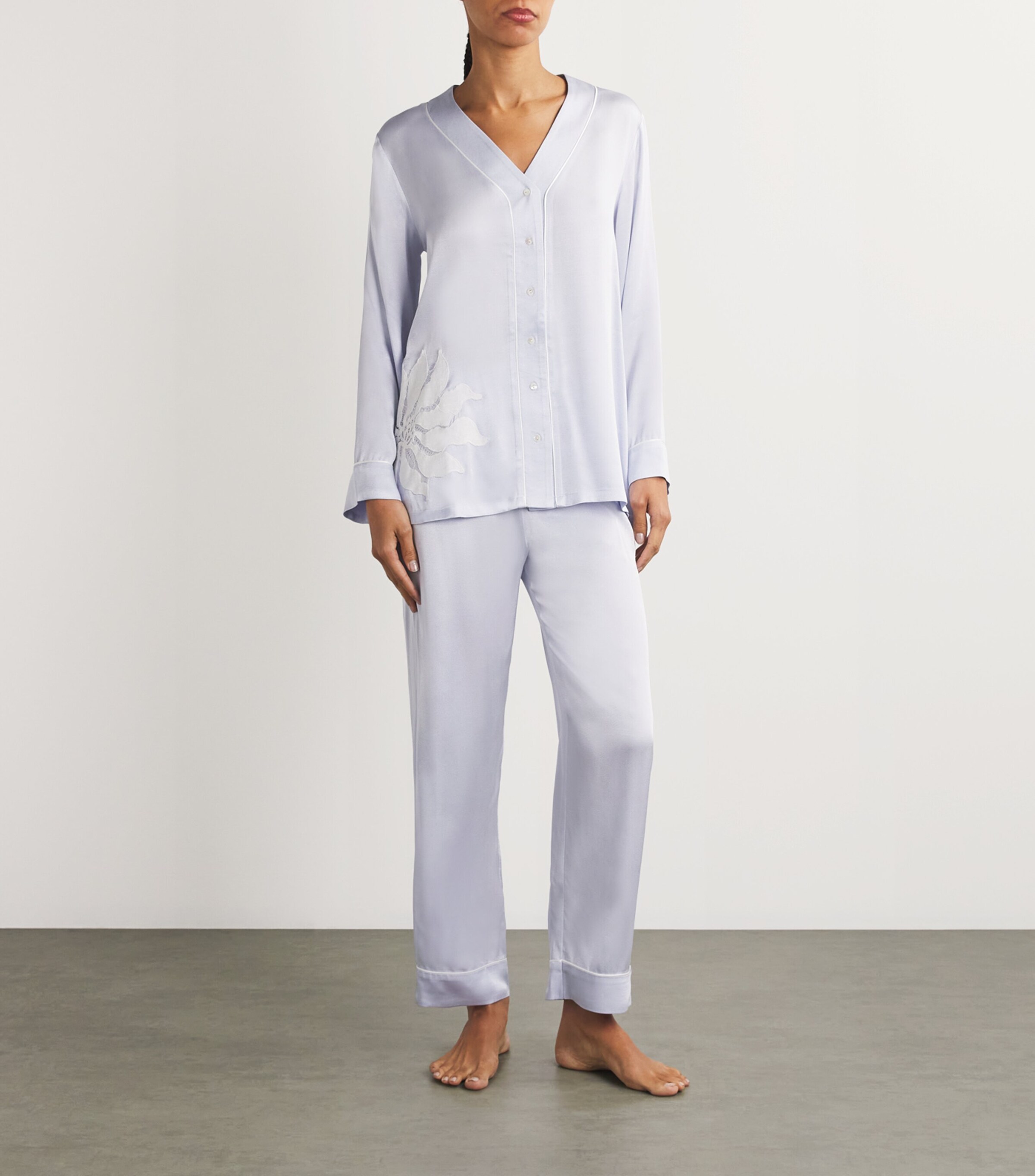 Bocan Womens Belladonna Pyjama Top Ice Blue Image 2