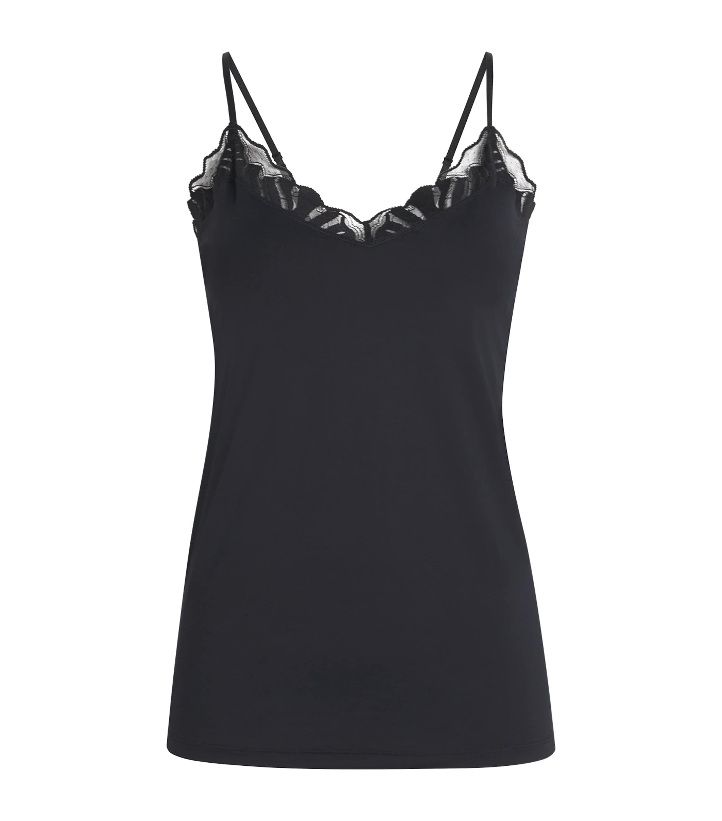 Falke Womens Lace-Trim Camisole Black Image 1