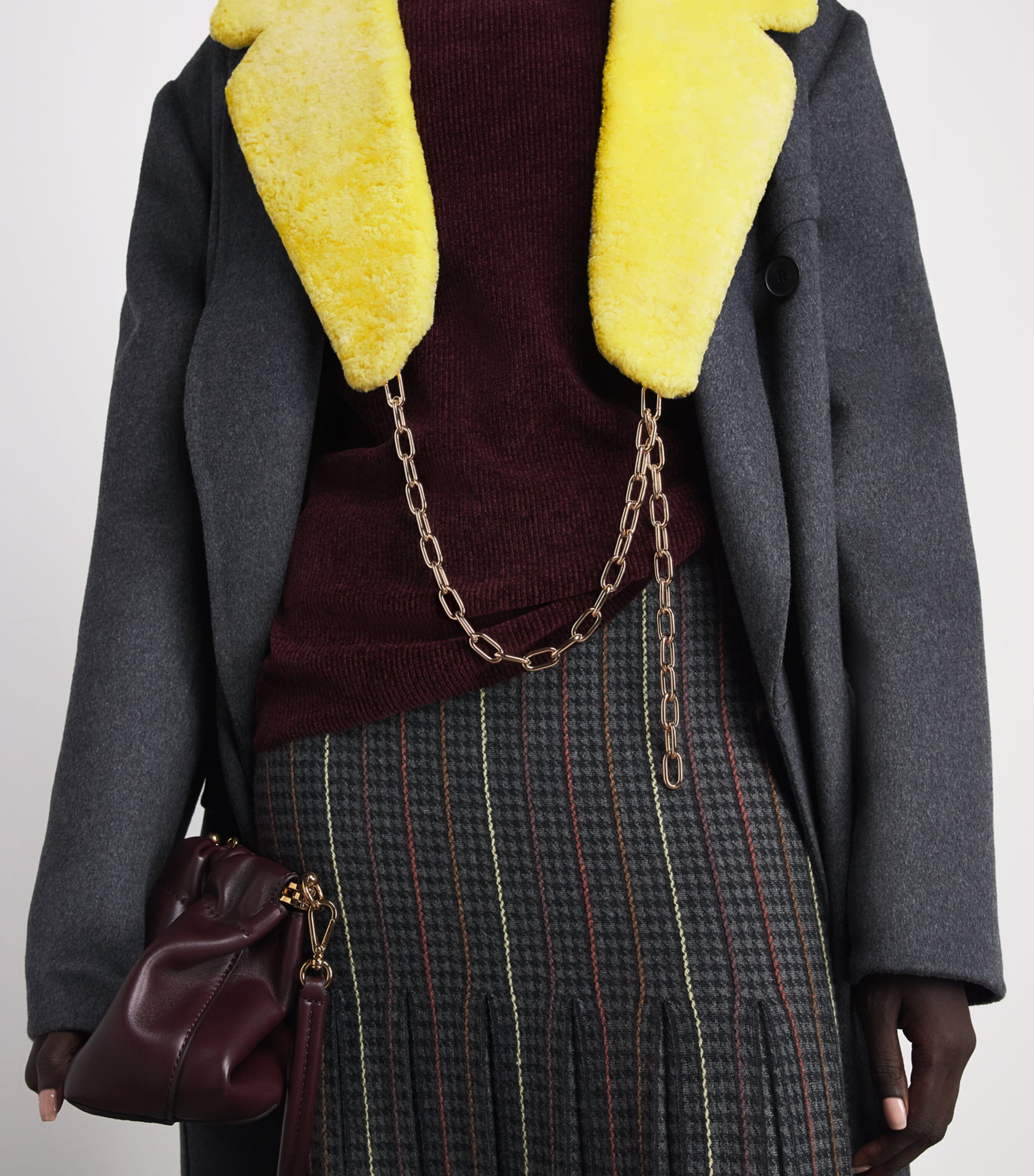 Gabriela Hearst Womens Lambskin Demeter Coat Collar Ylw Yellow Image 3