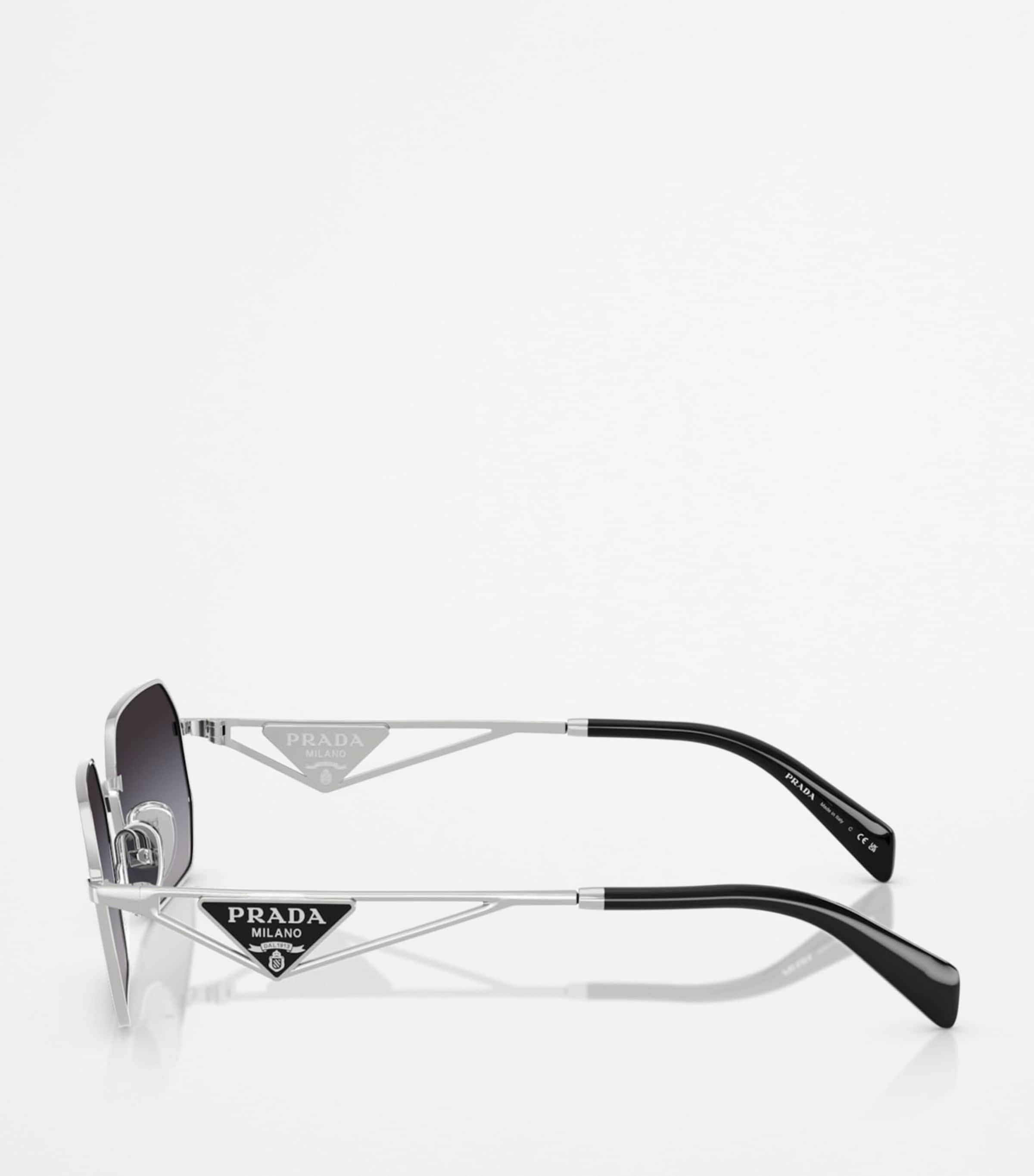 Prada Silver Steel PR A51S Sunglasses | Harrods UK