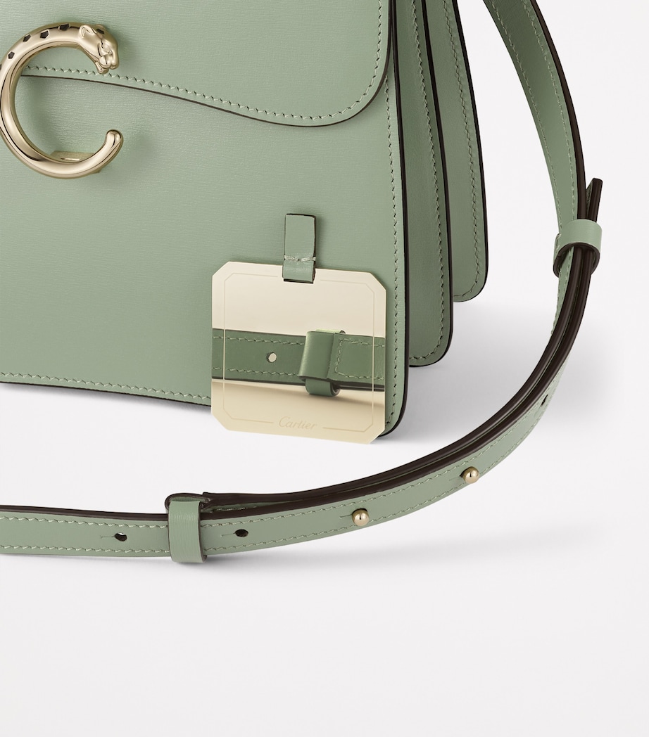 Small Leather Panthère C de Cartier Top-Handle Bag SAGE GREEN Image 4