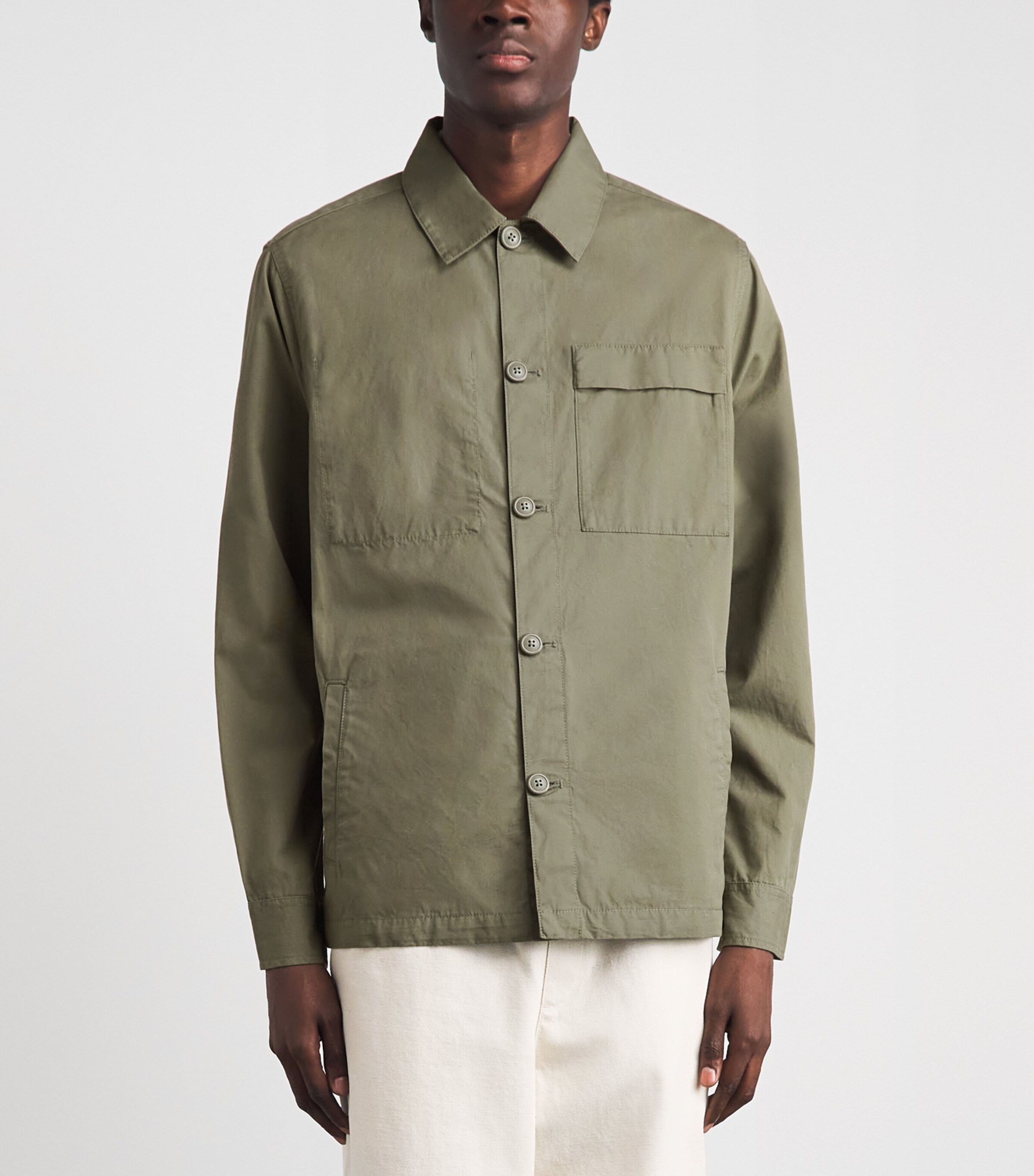 Barbour Mens Sherburn Overshirt Dusty Olive Image 4
