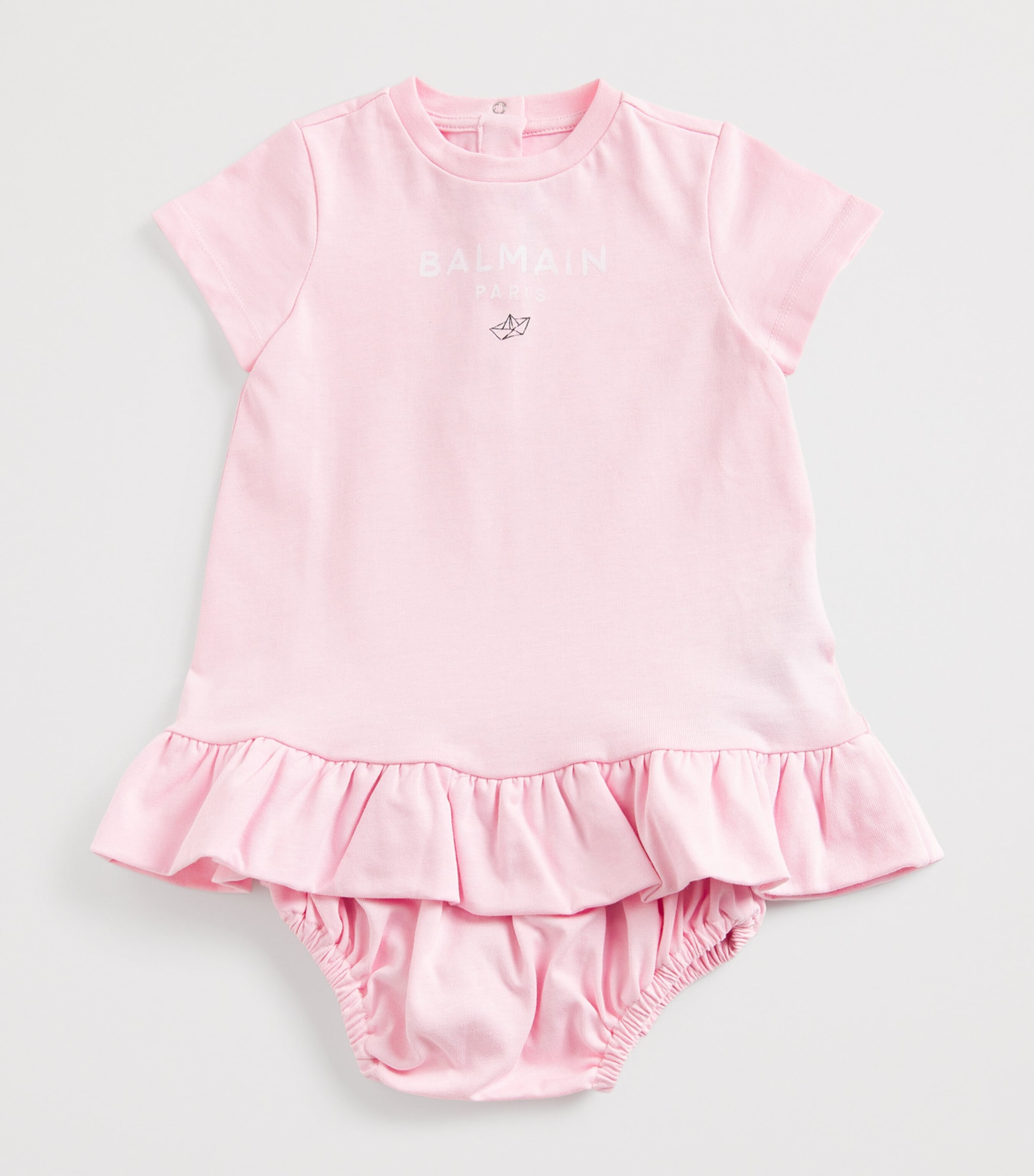 Cotton Dress and Bloomers Set (6-36 Months) 51EBC ROSA/BIANCO Image 3