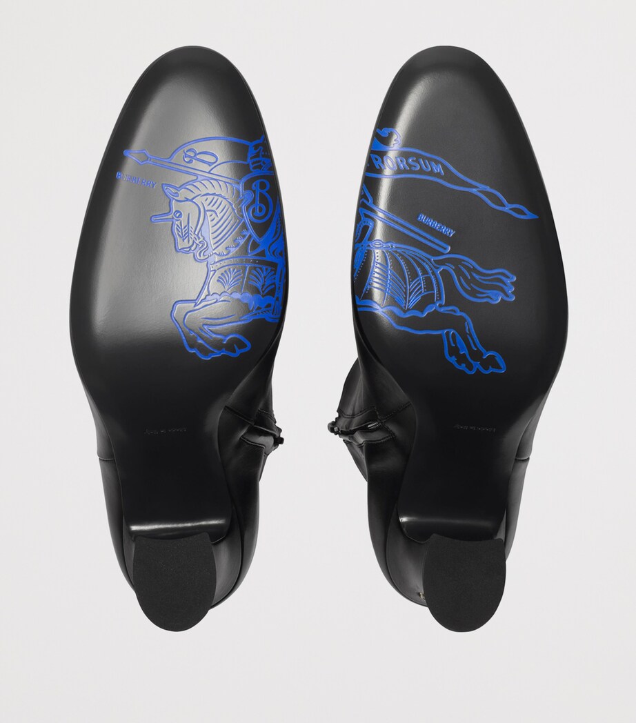 Leather Trinket Heeled Boots 90 BLACK Image 7